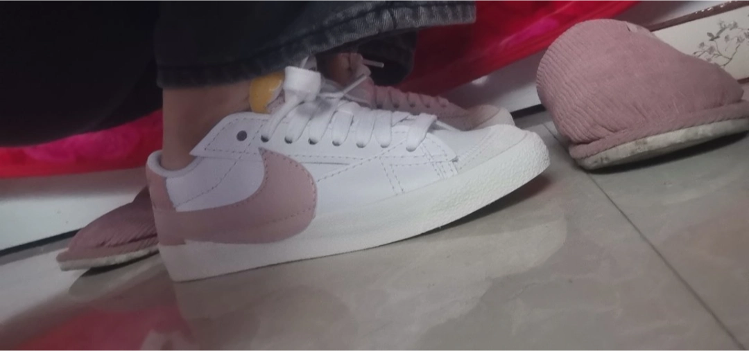 custom review-Nike Blazer Low Топ Скейтборд Кроссовки Женские Белые Розовые