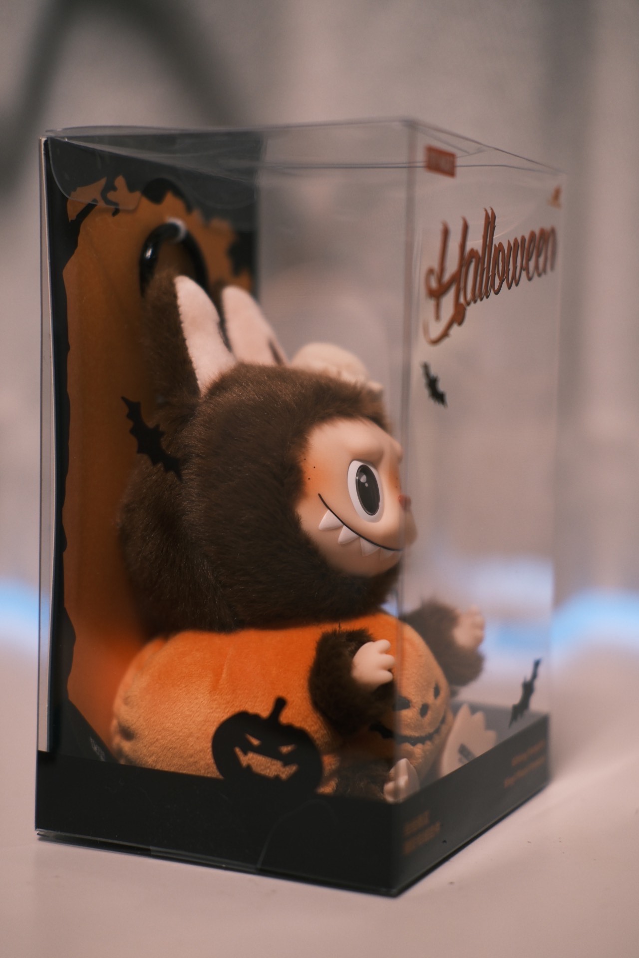 custom review-POP MART LABUBU Happy Halloween Party Виниловая Плюшевая Подвеска Сидящая Тыква Коллекционная Фигурка 15см