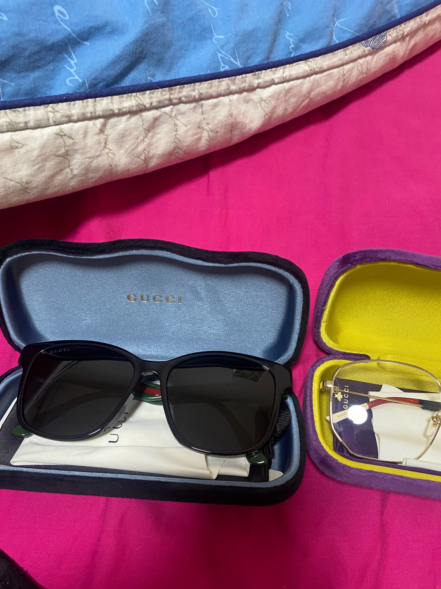 custom review-GUCCI Web Пластиковая оправа Квадратные Солнцезащитные очки Унисекс Черные