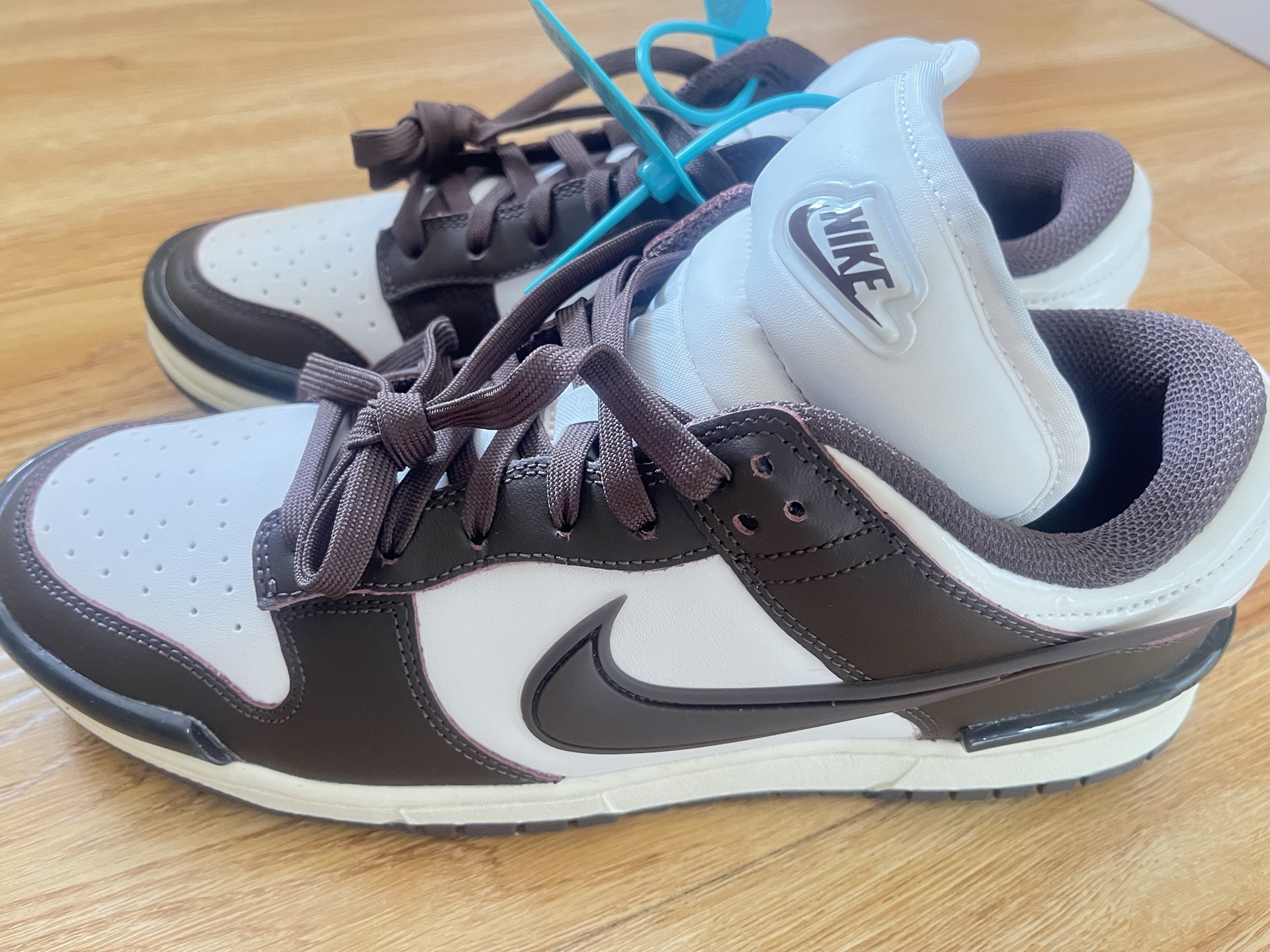 custom review-Nike Dunk Twist Low Скейтборд Кроссовки Женские Коричневый/Белый