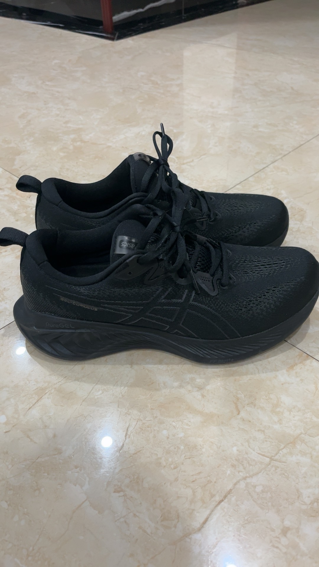 custom review-ASICS Гель CUMULUS 25 Светоотражающий Ткань Дышащий Низкий Верх Беговые кроссовки Мужской Черный