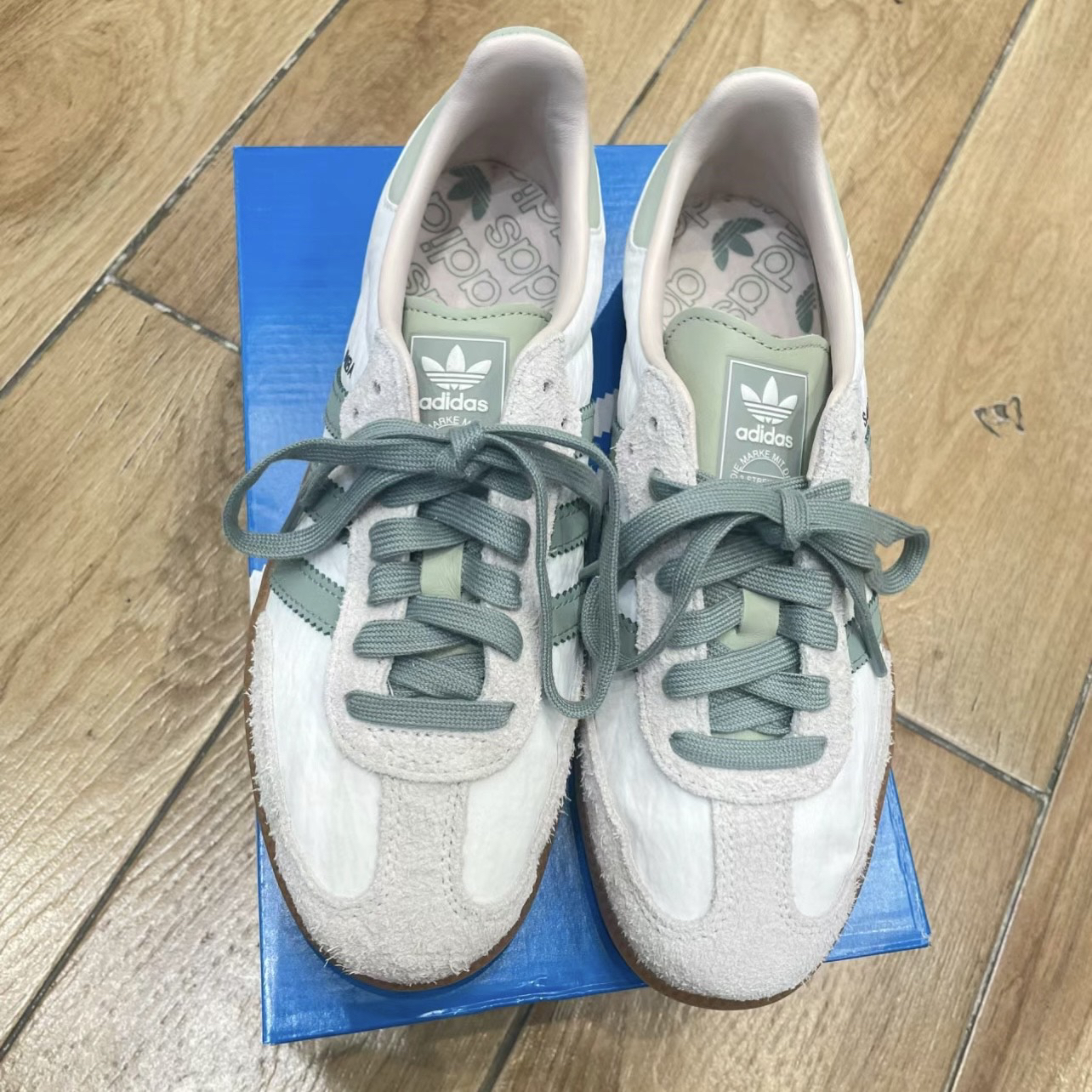 custom review-adidas Samba OG Silver Green Putty Mauve Women's