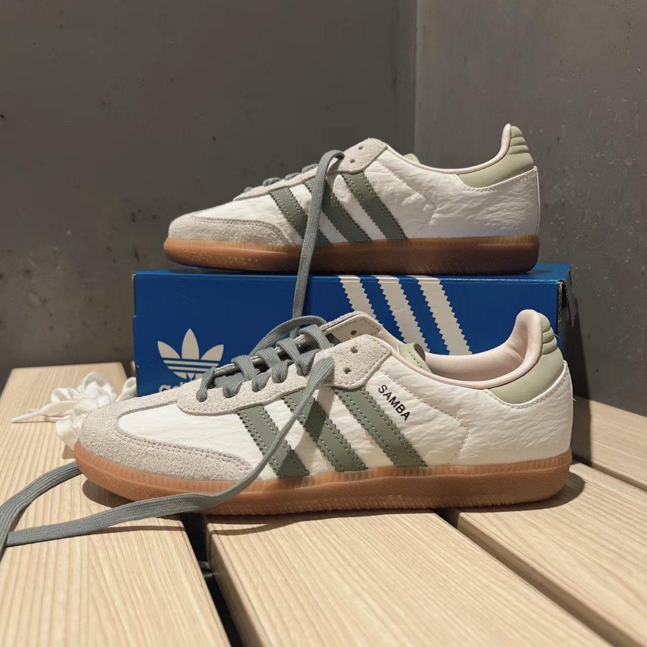 custom review-adidas Samba OG Silver Green Putty Mauve Women's
