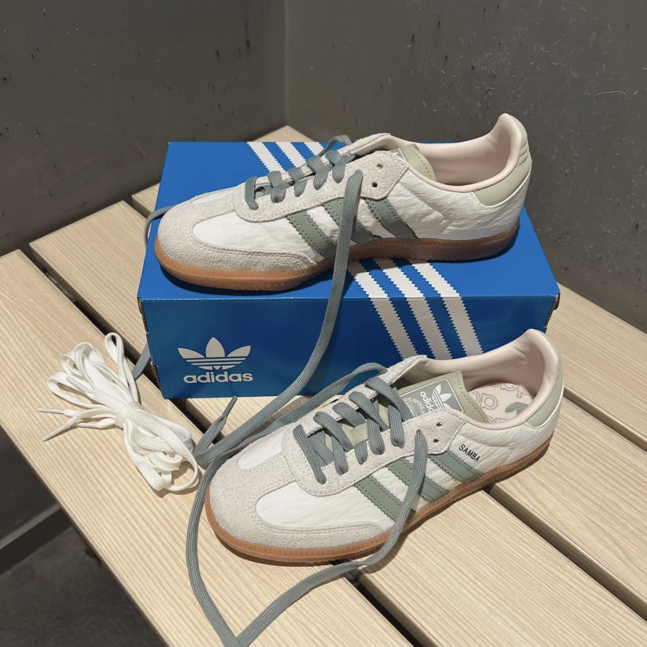 custom review-adidas Samba OG Silver Green Putty Mauve Women's
