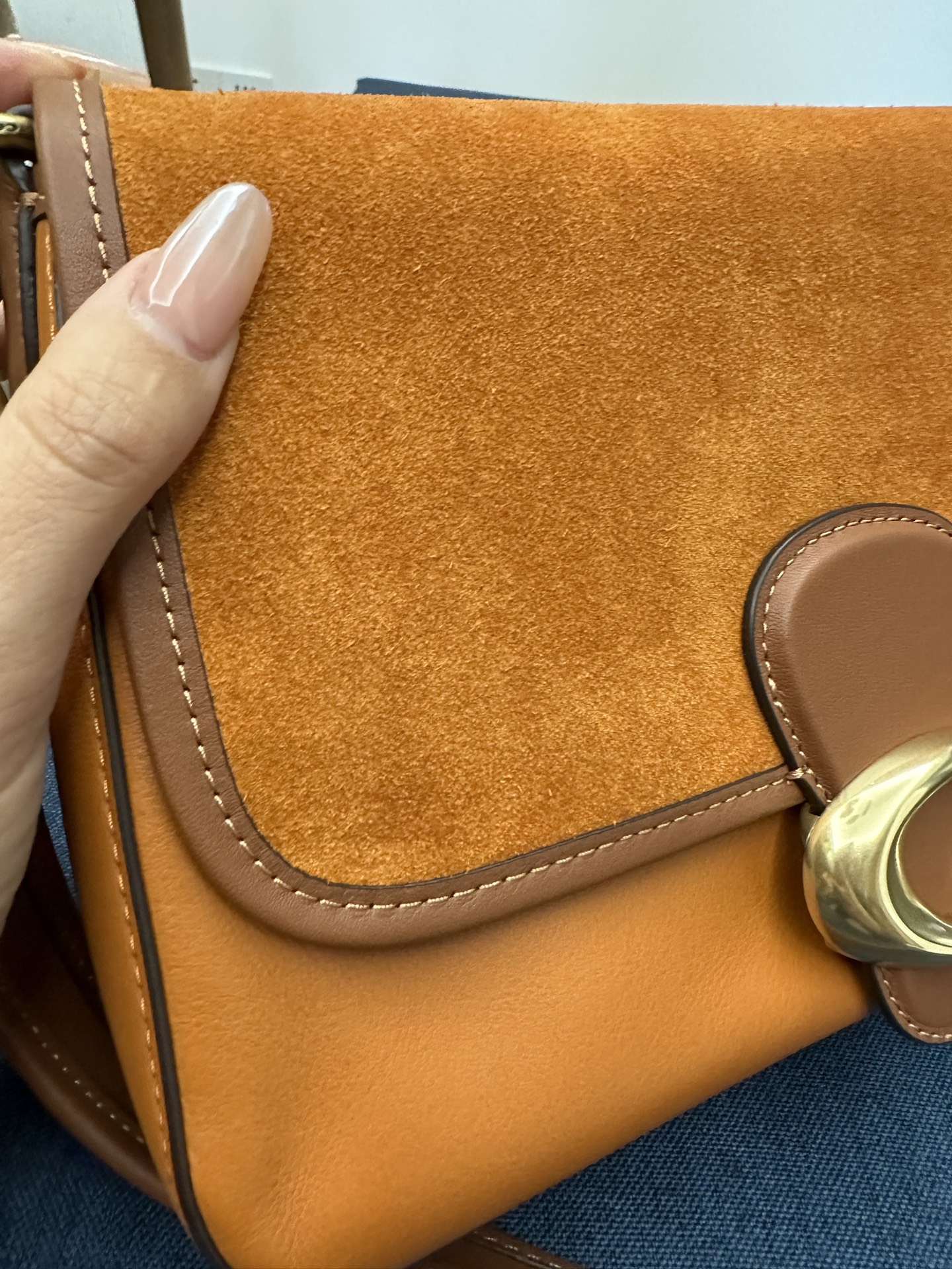 custom review-COACH Tabby Кожа с Замшей Сумка через плечо Мягкий Европейский стиль Портативная Сумка через плечо Сумка через плечо