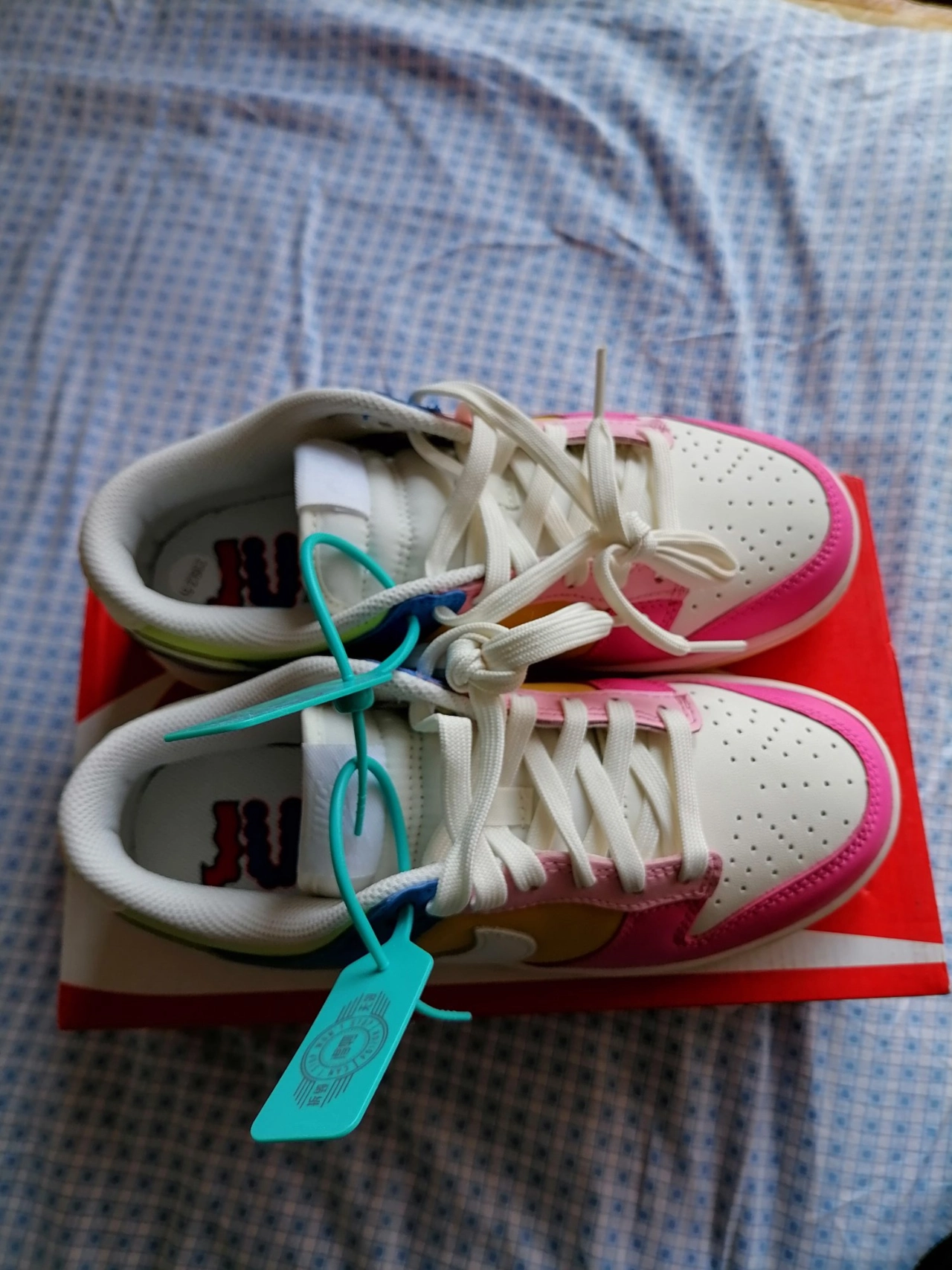 custom review-Nike Dunk Low Топ Кроссовки для скейтбординга Женские Белые Розовые Желтые