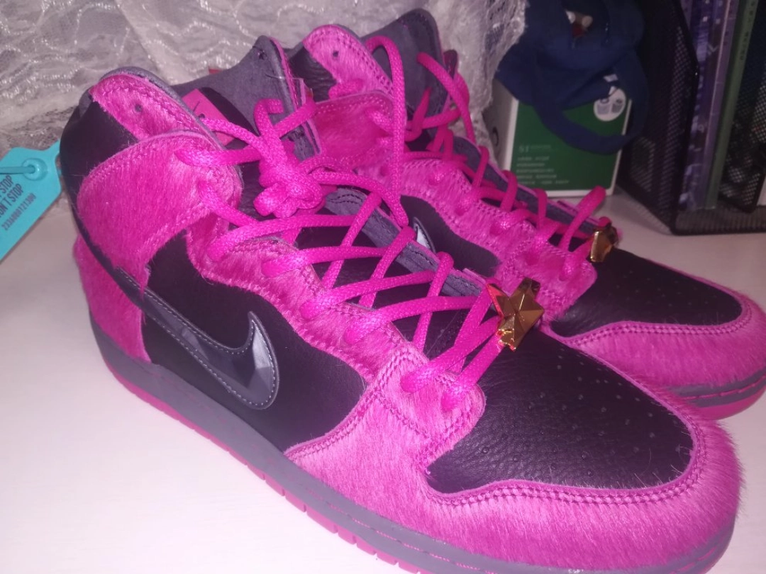 custom review-RUN The Jewels x Nike Dunk SB High Топ Скейтборд Кроссовки Унисекс Розовый Черный