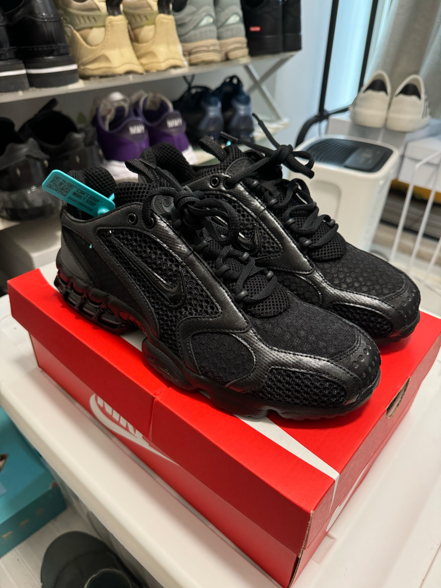 custom review-Nike Air Zoom Spiridon Cage 2 Устойчивый к истиранию Низкий Топ Casual Мужской Черный