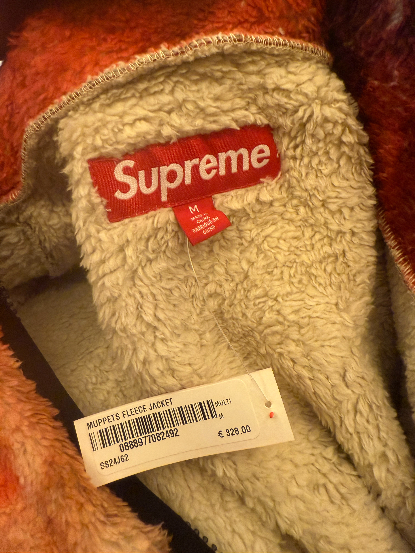 custom review-Supreme SS24 Week6 MUPPETS Флис Куртка Бархат Feel Пальто Унисекс Многоцветный