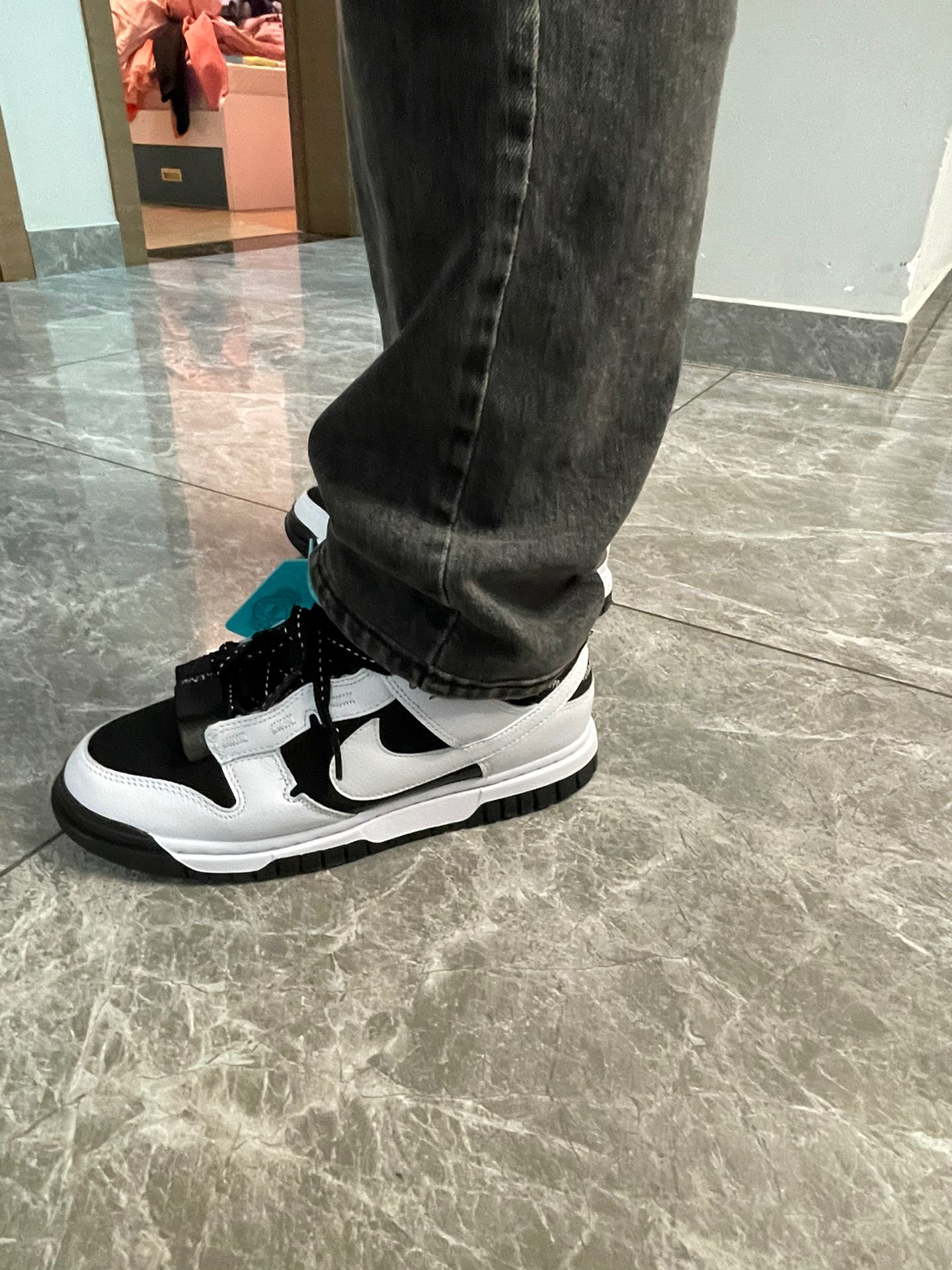 custom review-Nike Air Dunk Jumbo Remastered 'Реверс Панда' Низкие Скейтборд Кроссовки Мужские Черные Белые