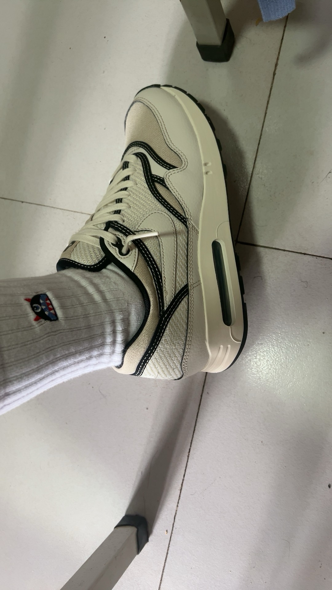 custom review-Nike Air Max 1 86 Low Топ Casual Унисекс Белый Черный