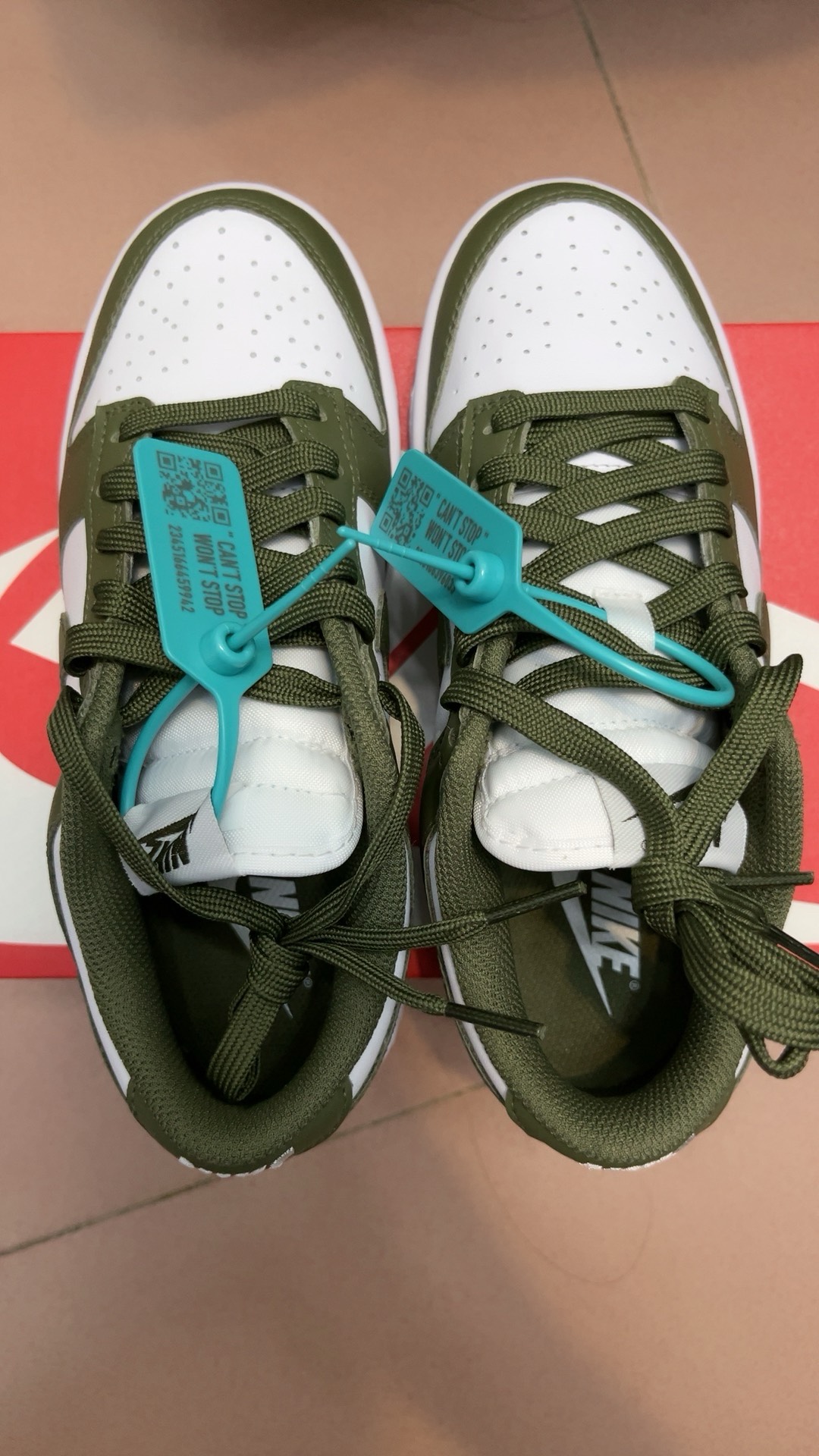 custom review-Nike Dunk Low Топ Кроссовки для скейтбординга Женские Белые Оливково-зеленые