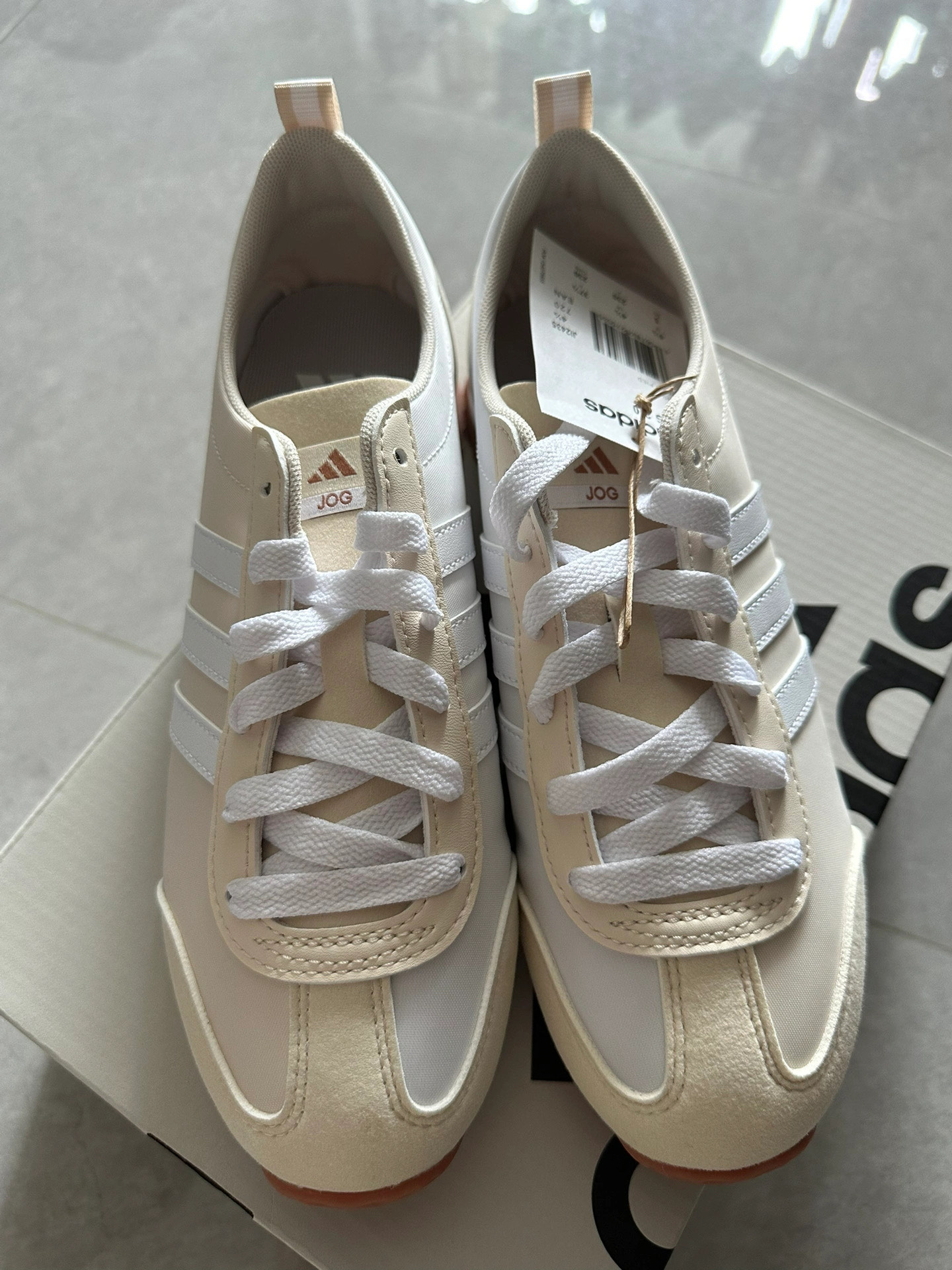 custom review-Adidas VS JOG 2,0 Амортизация Износостойкий Низкий Топ Casual Унисекс Экрю