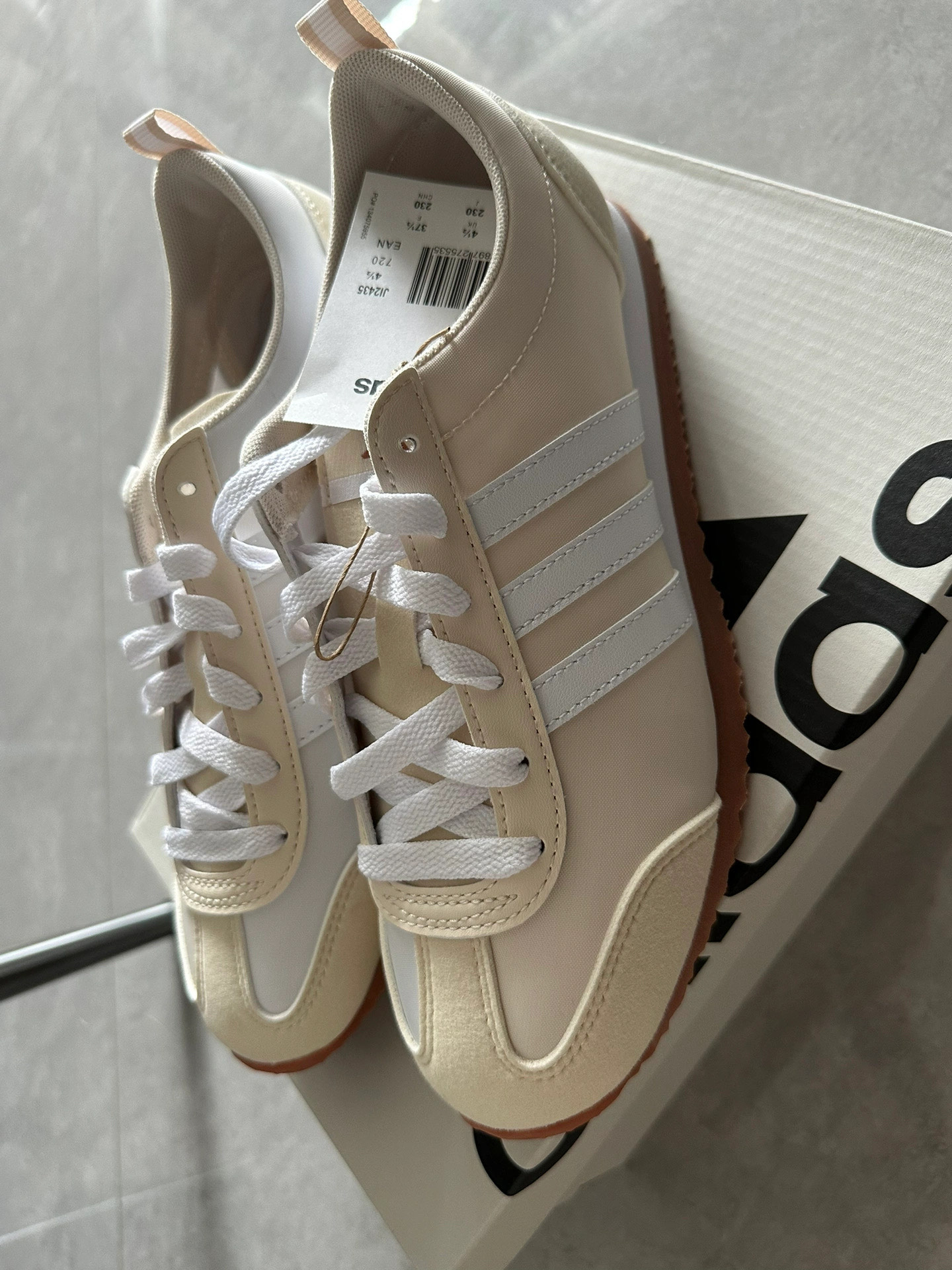 custom review-Adidas VS JOG 2,0 Амортизация Износостойкий Низкий Топ Casual Унисекс Экрю