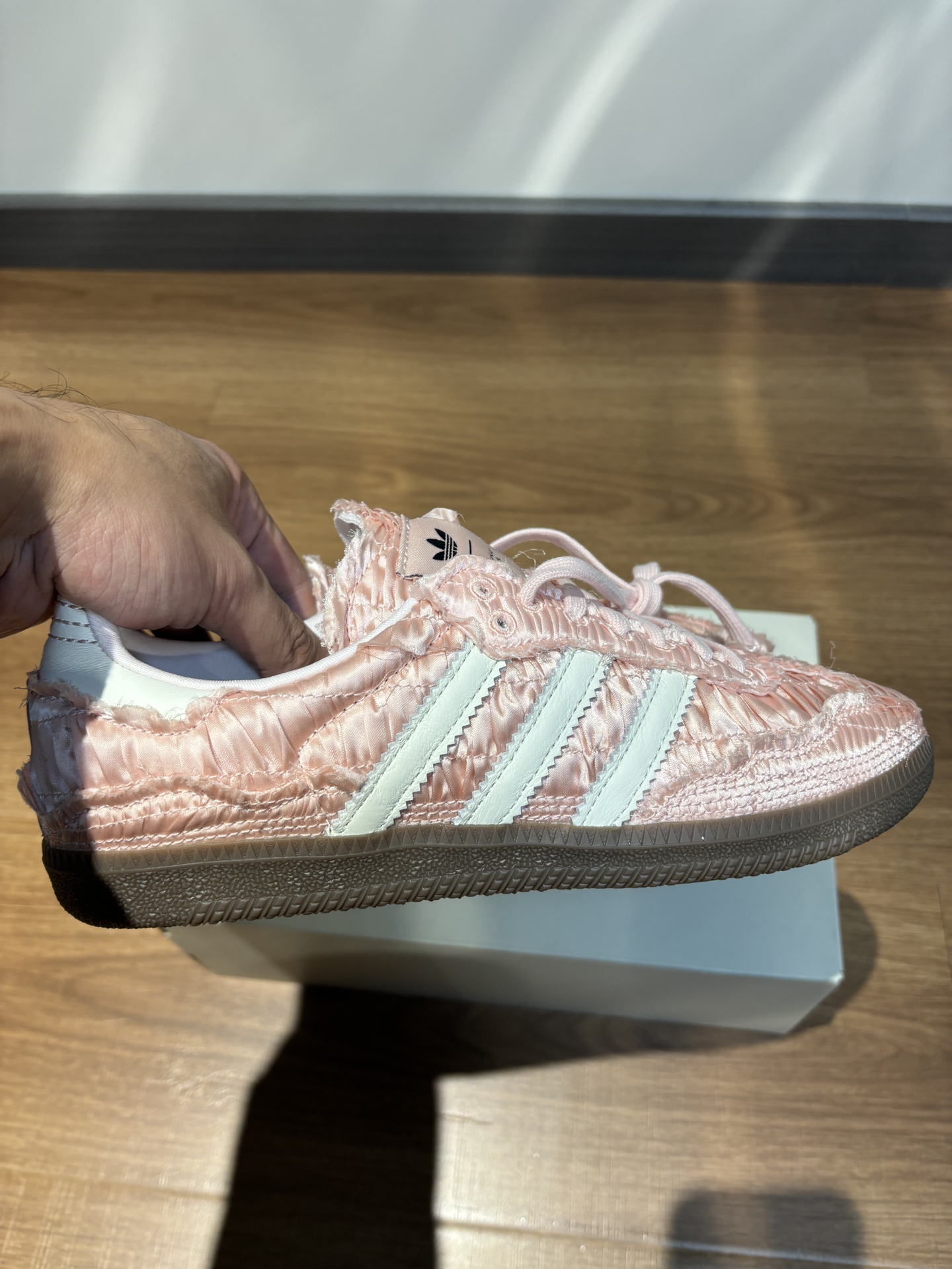 custom review-Adidas Originals x Caroline SAMBA OG Caroline Устойчивые к истиранию низкие скейтборд-кроссовки Женские Розовые Белые