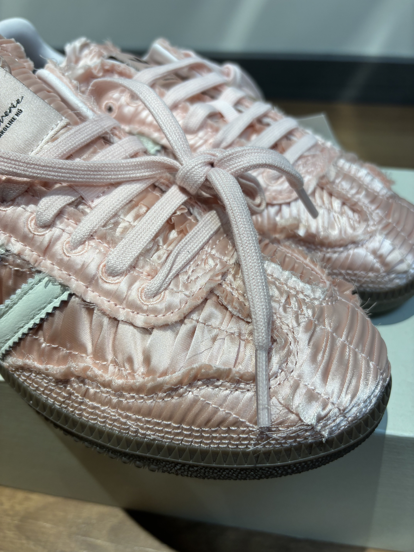 custom review-Adidas Originals x Caroline SAMBA OG Caroline Устойчивые к истиранию низкие скейтборд-кроссовки Женские Розовые Белые