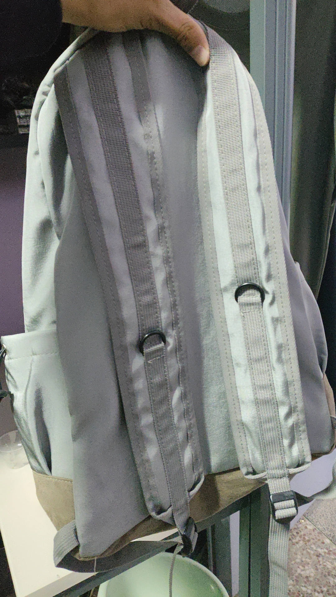 custom review-DELIXIONG Нейлоновый рюкзак стандартного размера (стандартный) унисекс серый зеленый