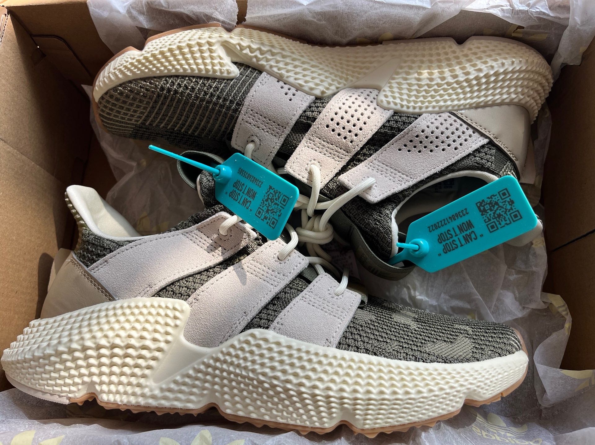 custom review-Adidas Originals PROPHERE Slip-resistant Abrasion-resistant Lightweight Low-Top Casual Shoes Unisex Green Gray Adidas Originals PROPHERE Противоскользящий Устойчивый к истиранию Легкий Низкий Топ Повседневная Обувь Унисекс Зеленый Серый