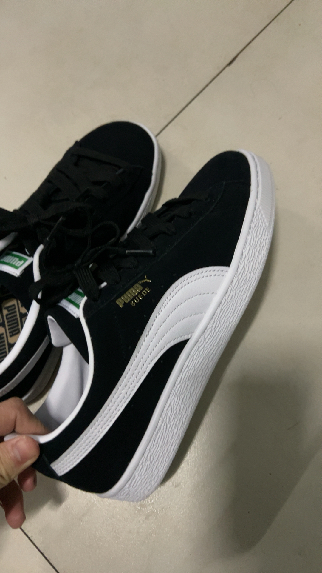 custom review-PUMA Suede Classic Амортизация Устойчивый к истиранию Дышащий Низкий Топ Беговые кроссовки Унисекс Черный Белый
