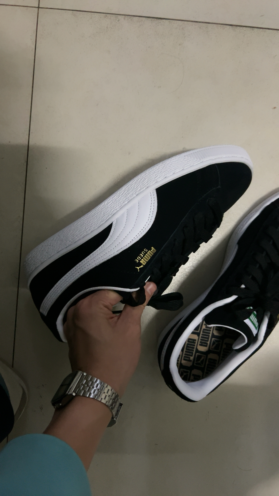 custom review-PUMA Suede Classic Амортизация Устойчивый к истиранию Дышащий Низкий Топ Беговые кроссовки Унисекс Черный Белый