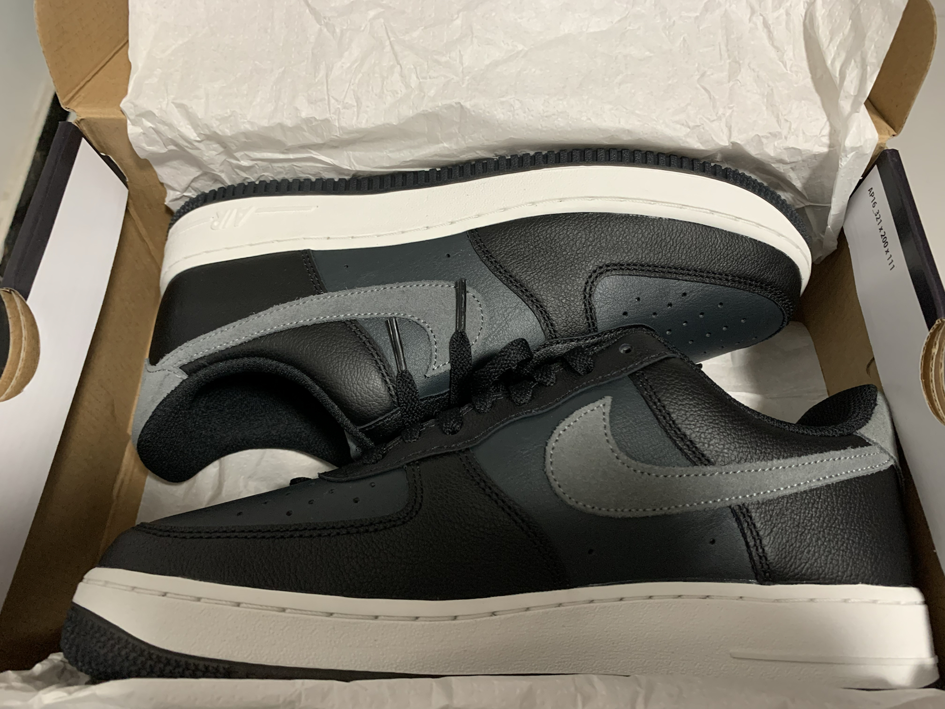 custom review-Nike Air FORCE 1 Low Топ Скейтборд Кроссовки Мужские Черные Серые