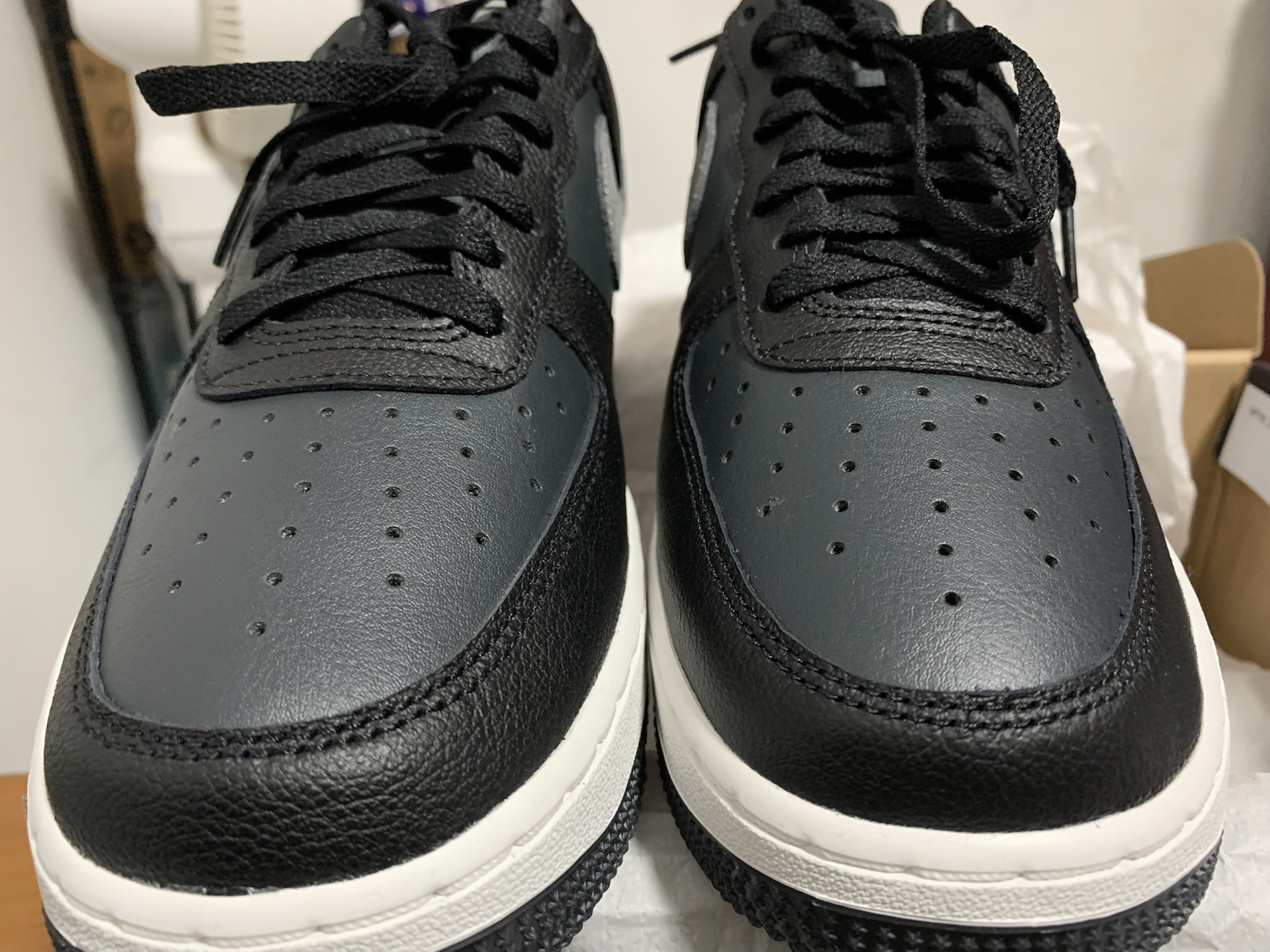 custom review-Nike Air FORCE 1 Low Топ Скейтборд Кроссовки Мужские Черные Серые