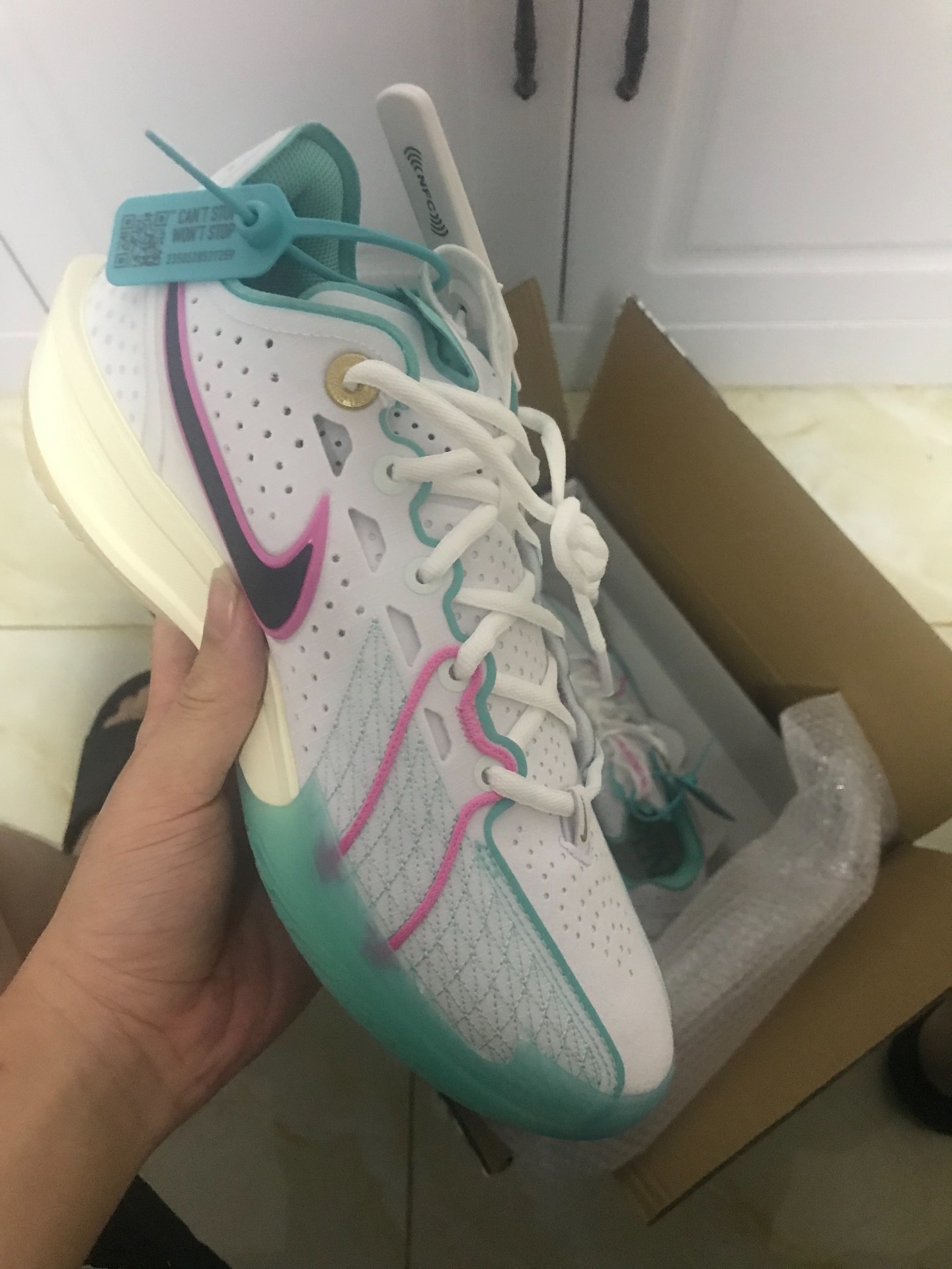 custom review-Nike Air Zoom G.T. Cut 3 Low Топ Баскетбольные кроссовки Унисекс Белый Синий