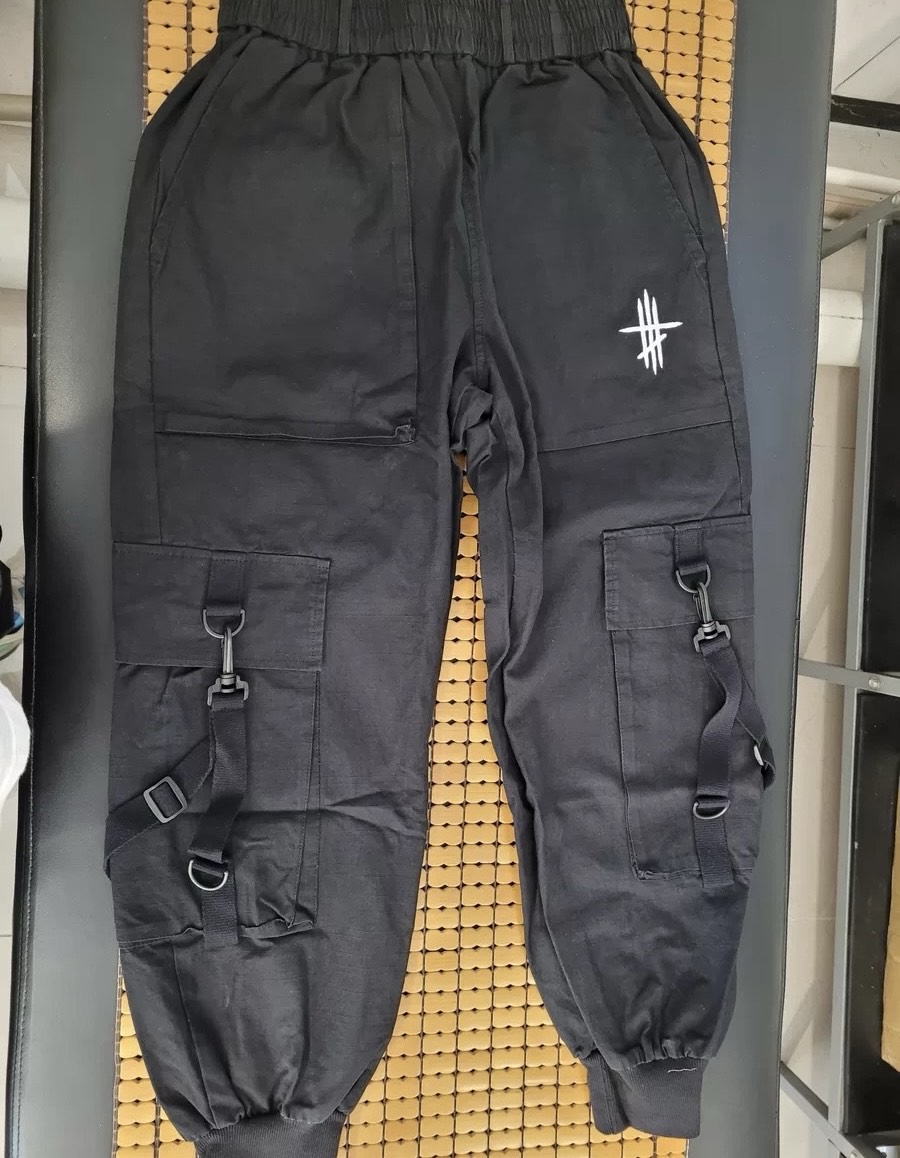 custom review-AOGZ Черные Унисекс Карго Брюки