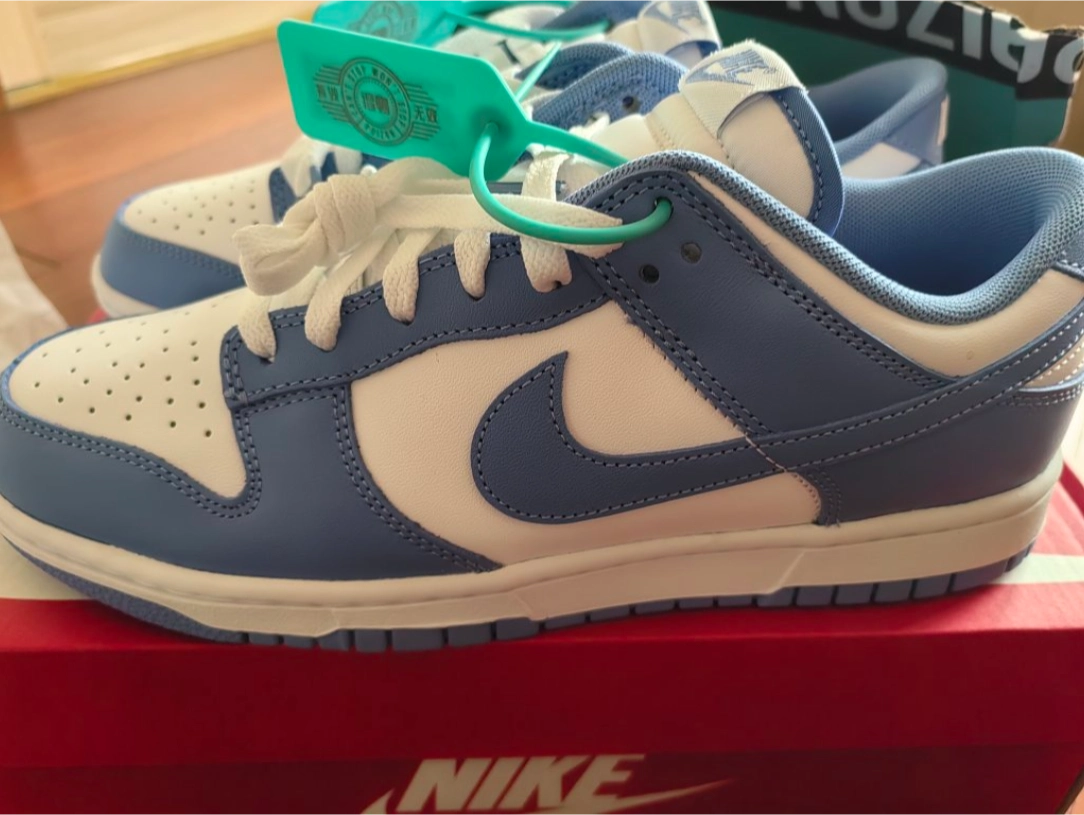 custom review-Nike Dunk Low Топ Скейтборд Кроссовки Унисекс Белый Синий