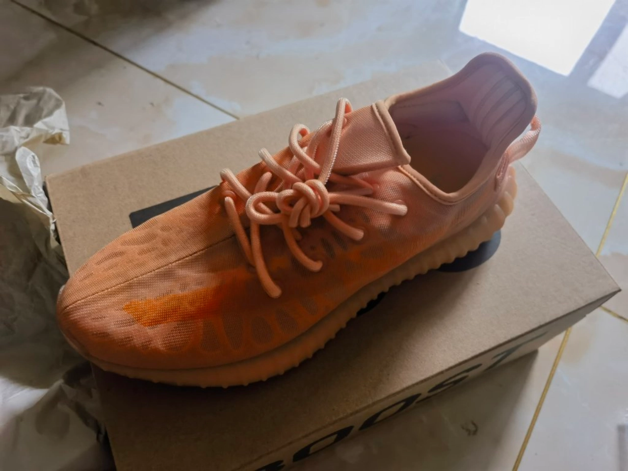 custom review-Adidas Originals Yeezy Boost 350 V2 Глина Желтый 'MONO Глина' Низкий Топ Повседневный Унисекс Оранжевый