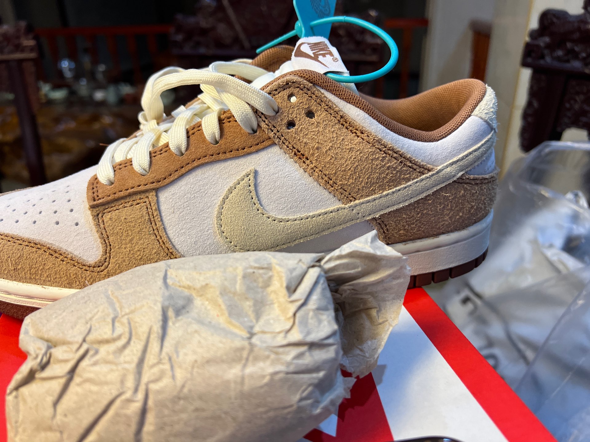 custom review-Nike Dunk Low Топ Скейтборд Кроссовки Унисекс Белый Коричневый