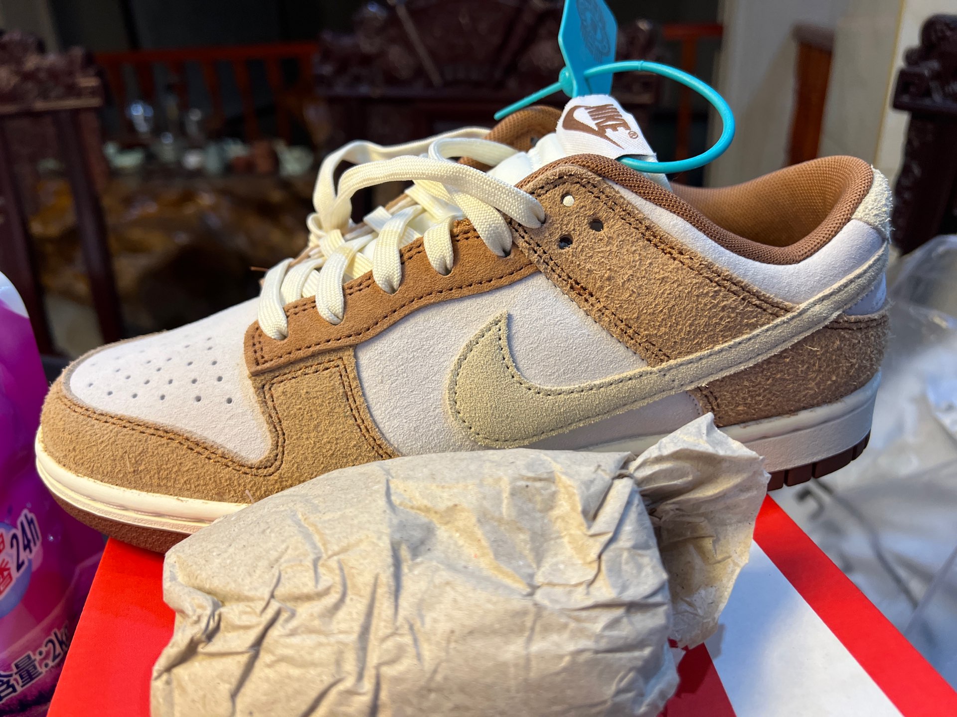 custom review-Nike Dunk Low Топ Скейтборд Кроссовки Унисекс Белый Коричневый