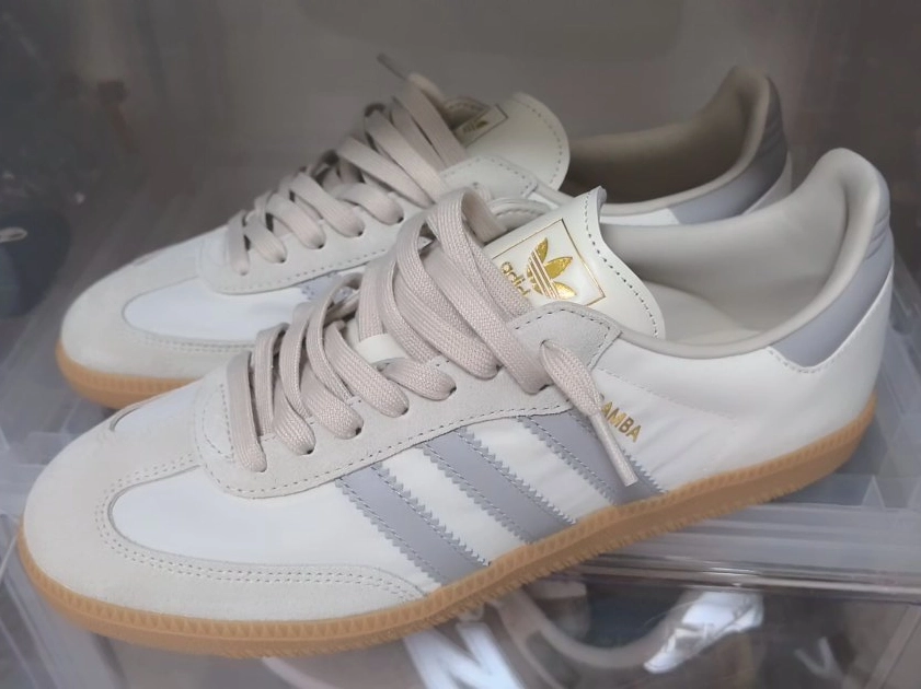 custom review-Adidas Originals SAMBA OG Устойчивые к истиранию низкие скейтборд-кроссовки Унисекс Серый Белый