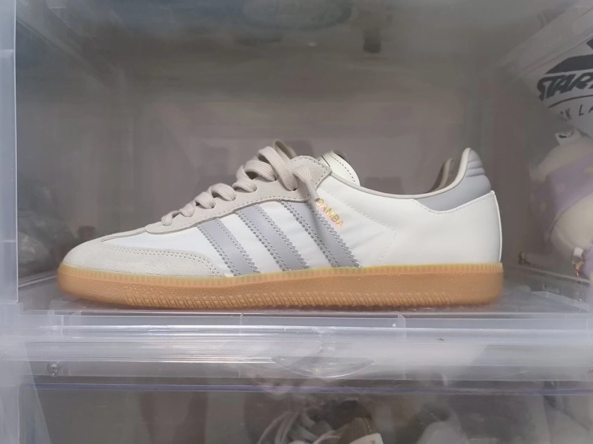 custom review-Adidas Originals SAMBA OG Устойчивые к истиранию низкие скейтборд-кроссовки Унисекс Серый Белый