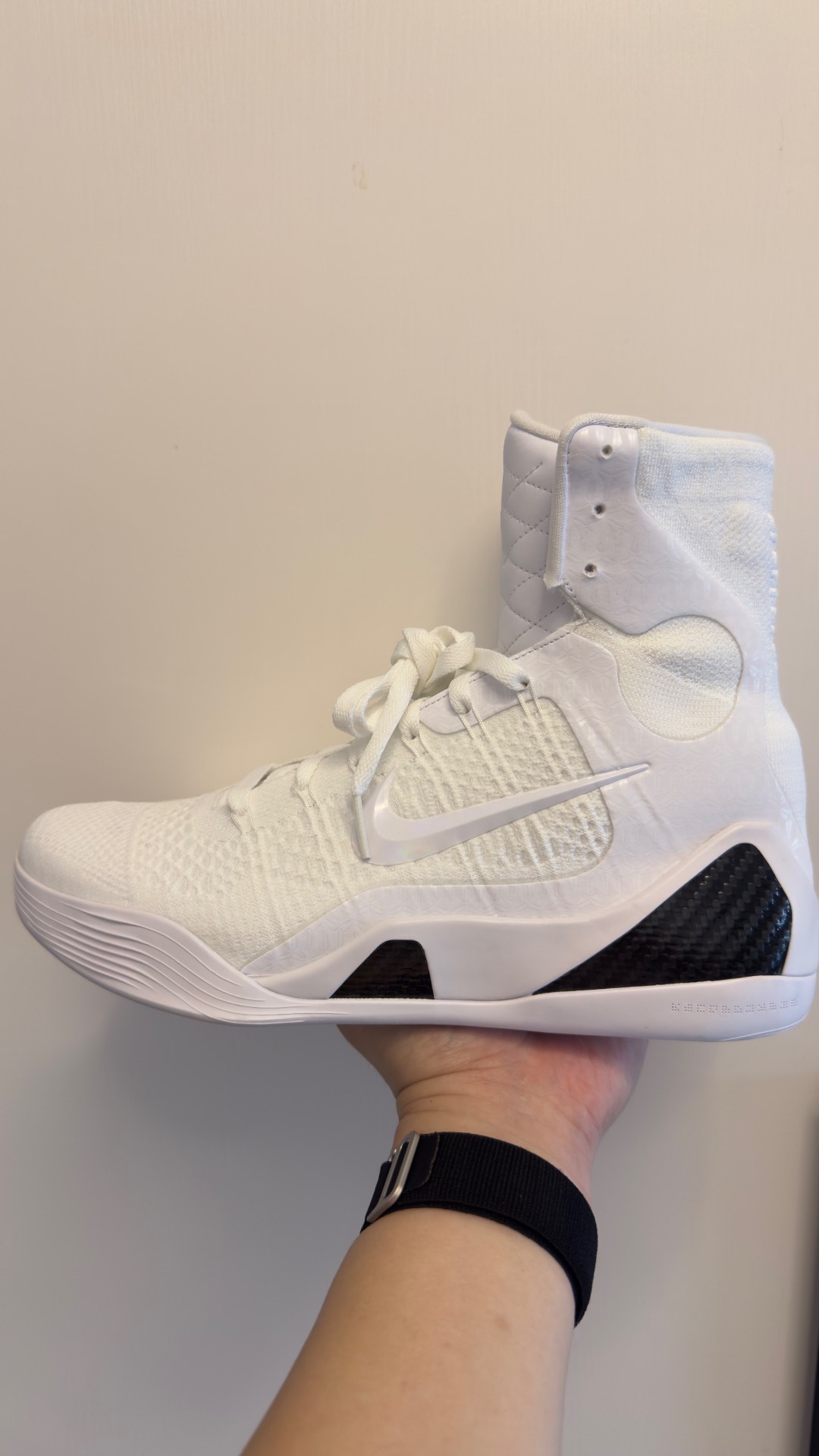 custom review-Nike Kobe 9 High Топ Баскетбольные кроссовки Унисекс Белый Черный