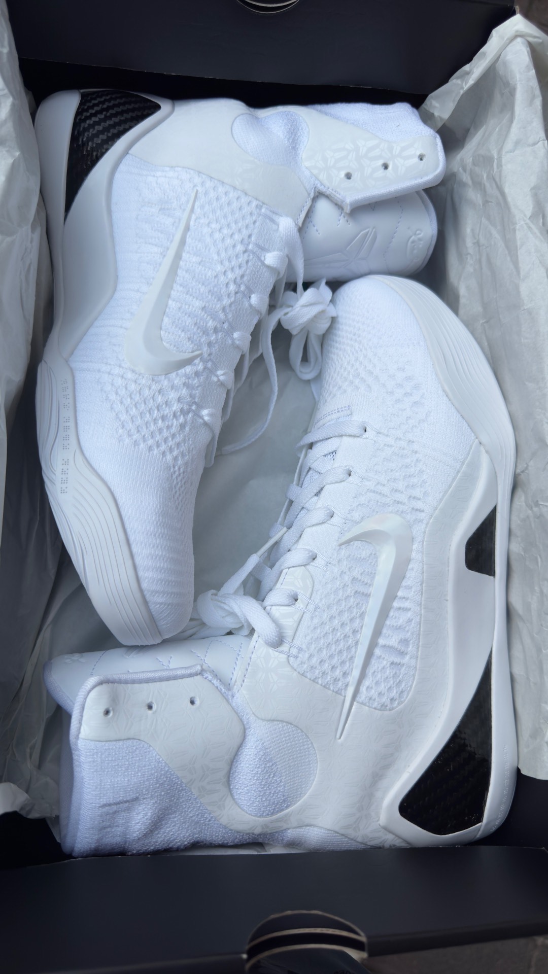 custom review-Nike Kobe 9 High Топ Баскетбольные кроссовки Унисекс Белый Черный