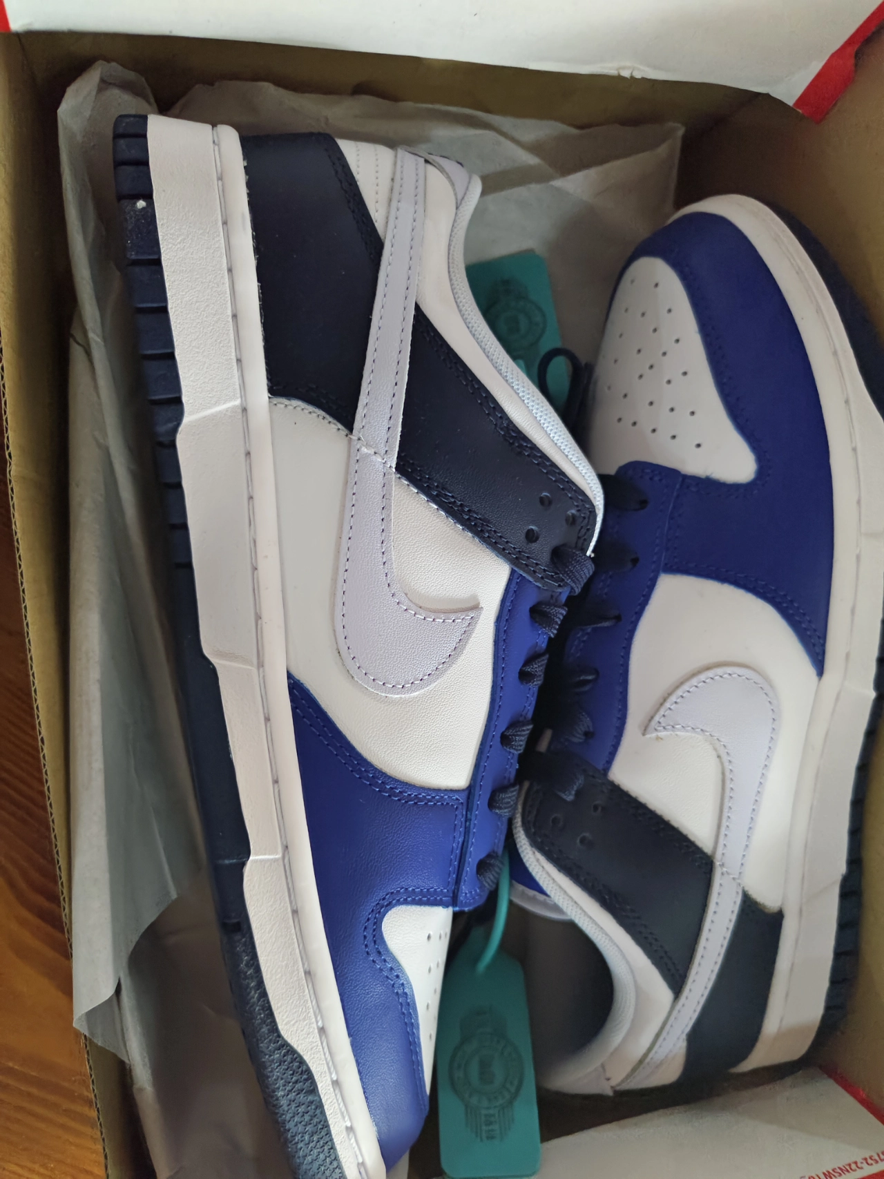 custom review-Nike Dunk Low Топ Скейтборд Кроссовки Мужские Белые Синие