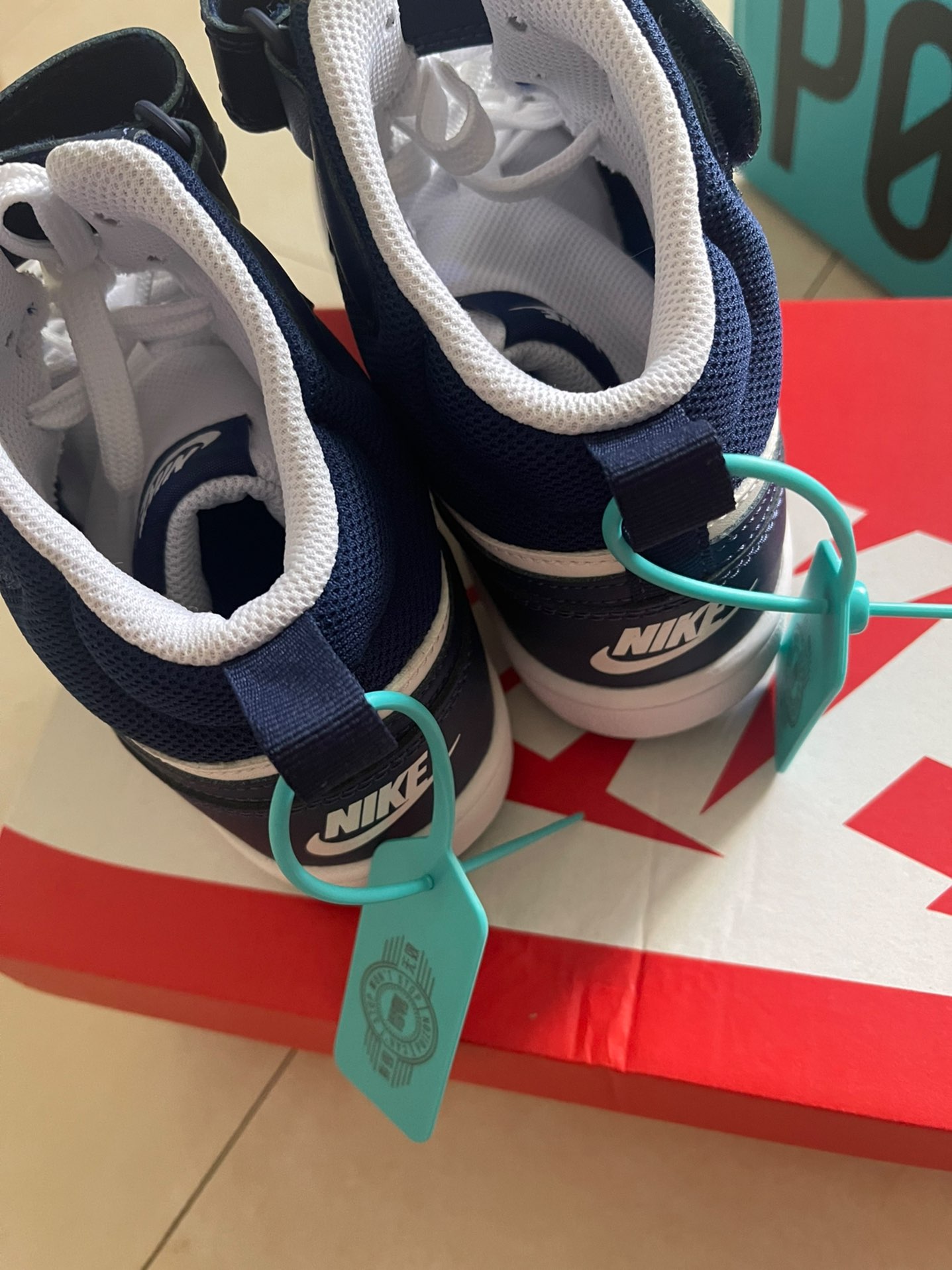 custom review-Nike Court Borough MID 2 MID Топ Детские Скейтбординги Сине-белый