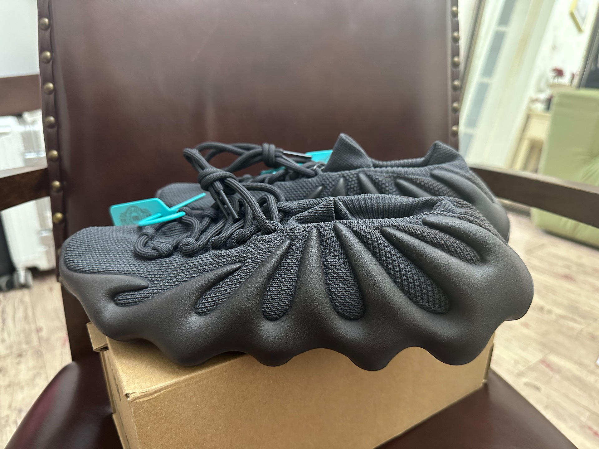 custom review-Adidas Originals Yeezy 450 Черный воин 'Utility Черный' Устойчивый к истиранию Низкий Топ Повседневная обувь Унисекс Черный