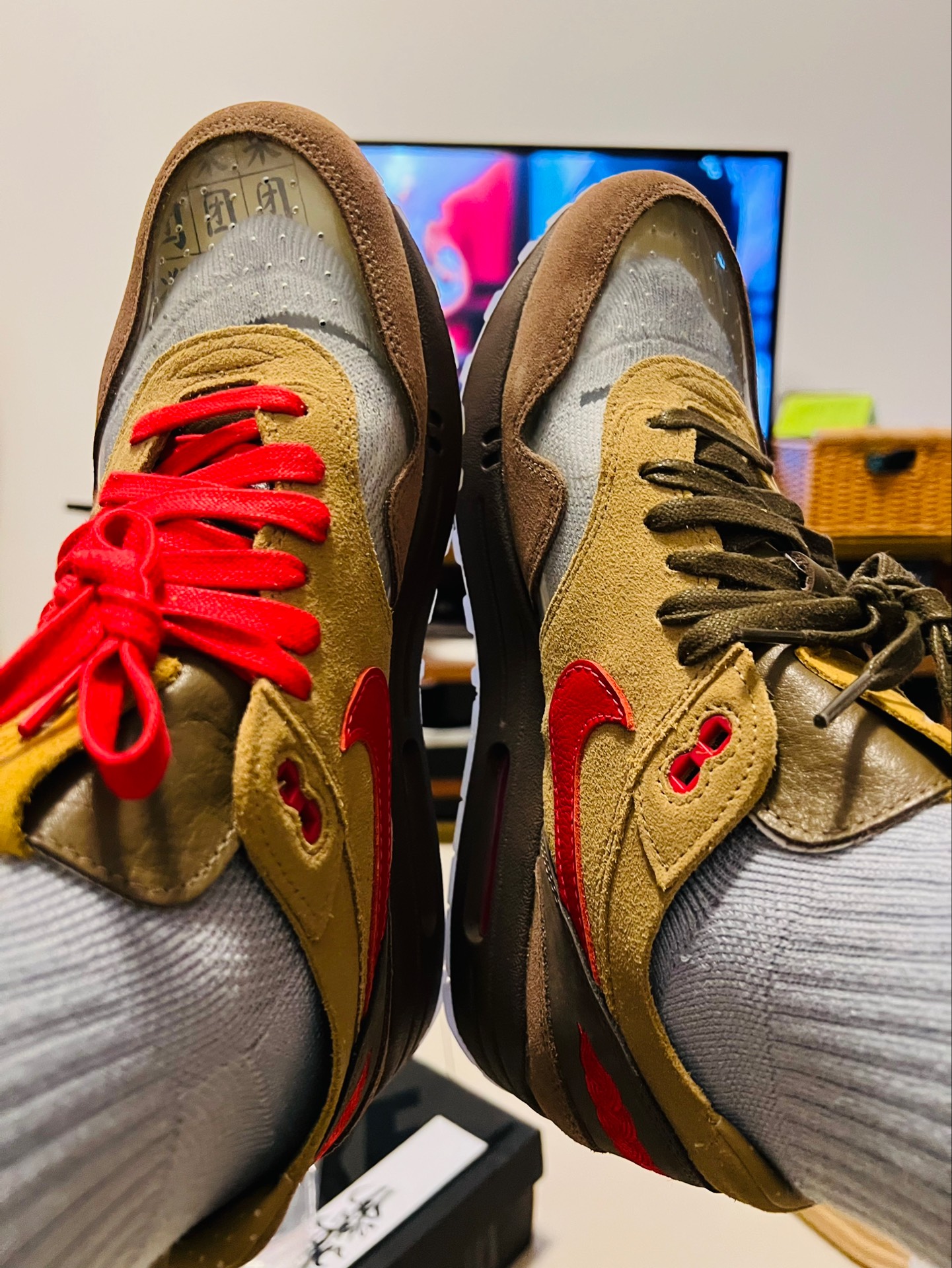 custom review-CLOT x Nike Air Max 1 Low Топ Air Cushion Повседневные Беговые кроссовки Унисекс Коричневый Желтый Китай Ограниченный