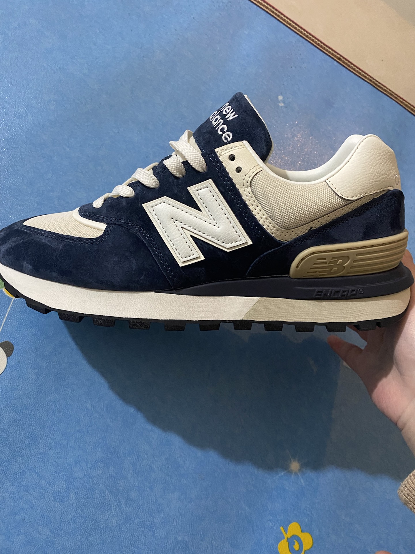 custom review-New Balance NB 574 Амортизация Покрытие Легкий Низкий Топ Беговые кроссовки Унисекс Синий Белый