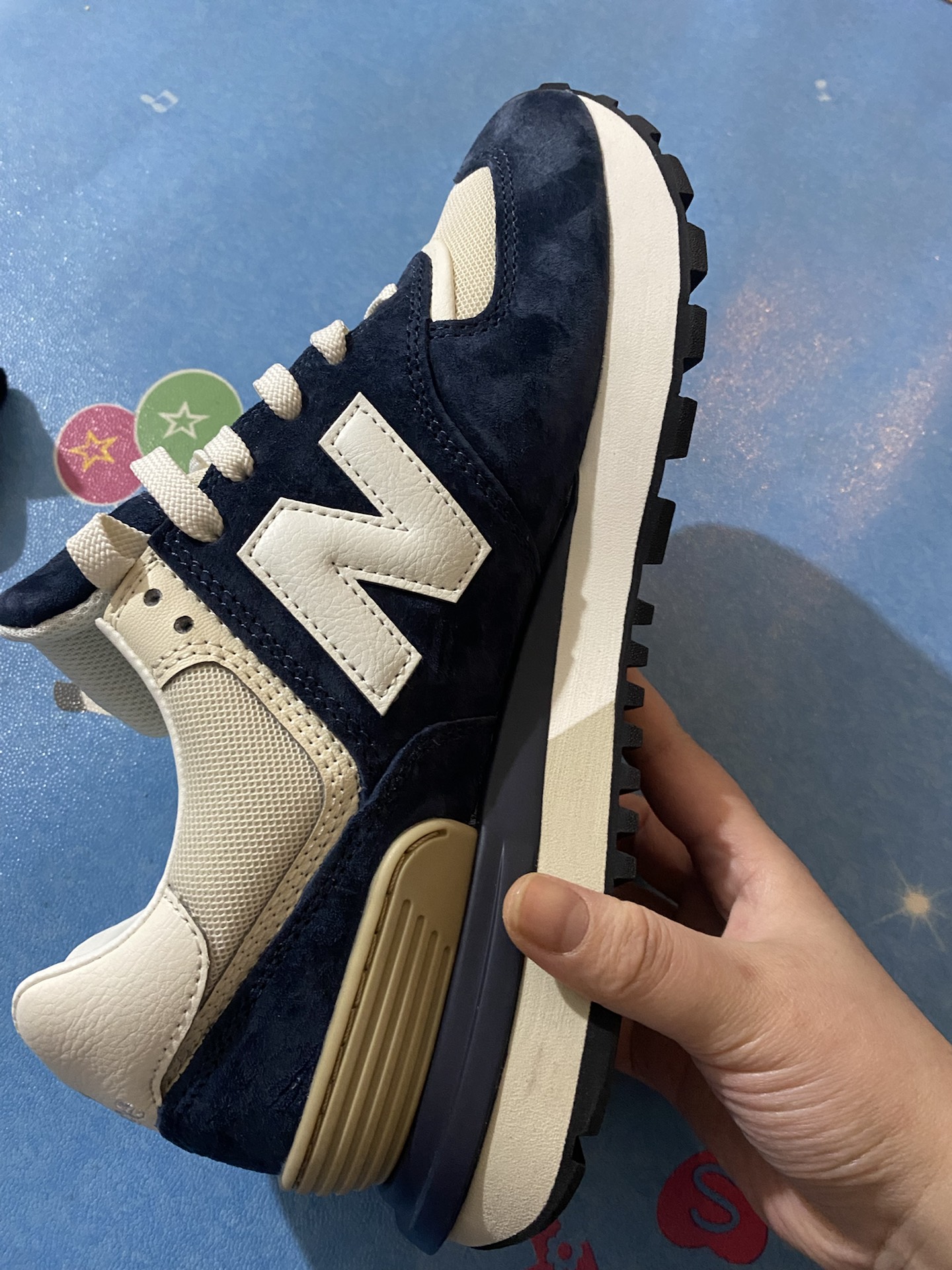 custom review-New Balance NB 574 Амортизация Покрытие Легкий Низкий Топ Беговые кроссовки Унисекс Синий Белый