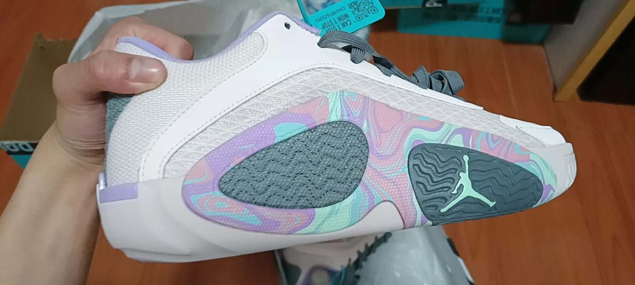 custom review-Джордан Tatum 2 'Пасха' PF Low Топ Баскетбольные кроссовки Мужской Бежево-фиолетовый Азиатская версия