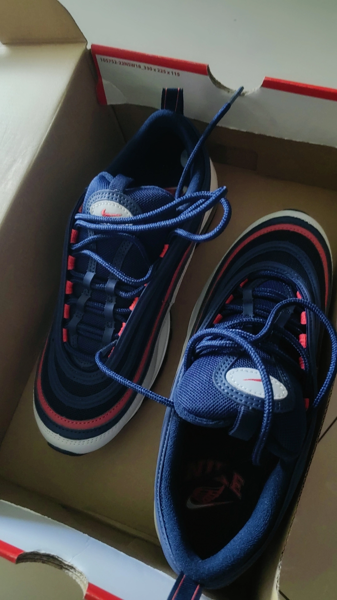 custom review-Nike Air Max 97 Low Топ Casual Мужской Белый Синий Красный