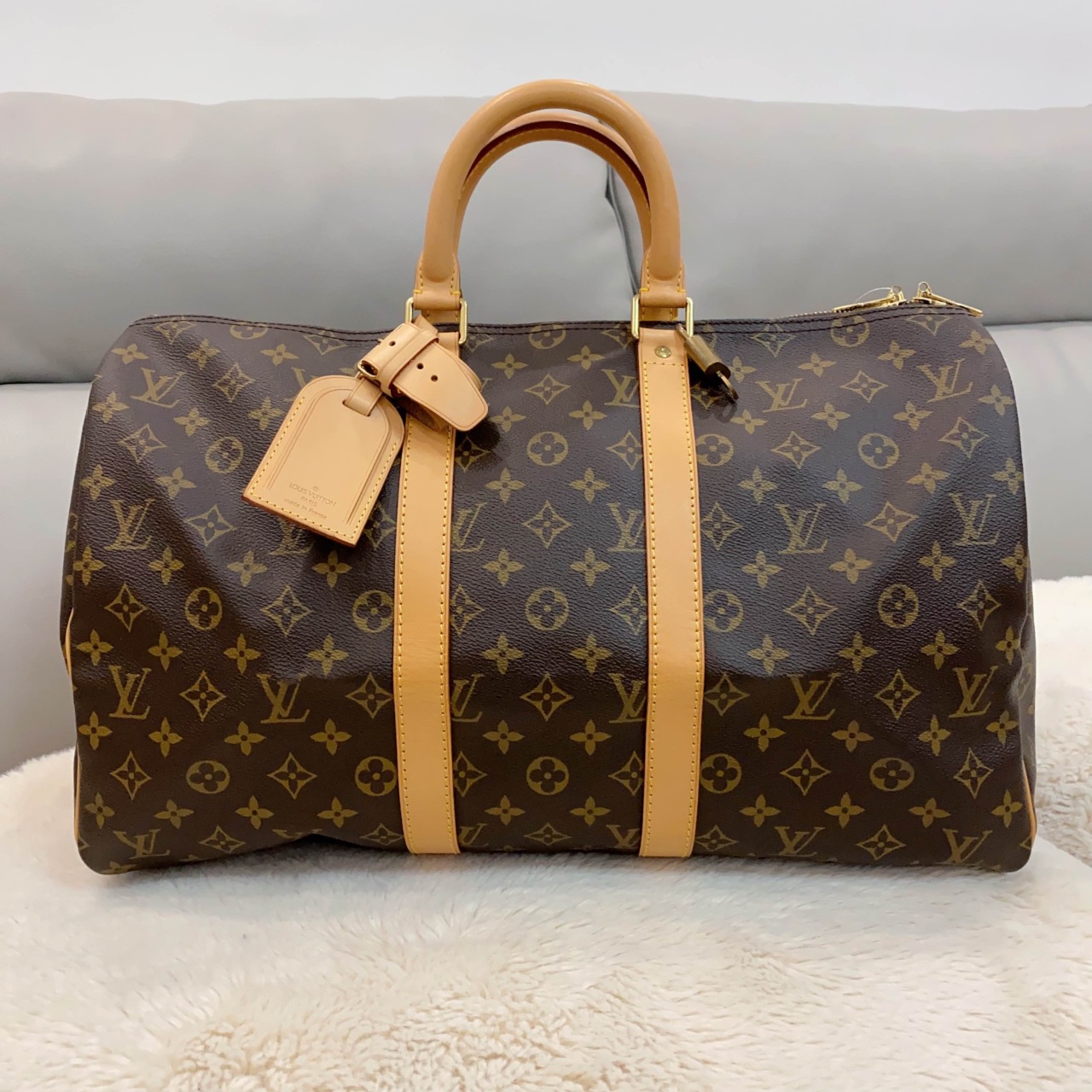 lv旅行袋45手提款很新!