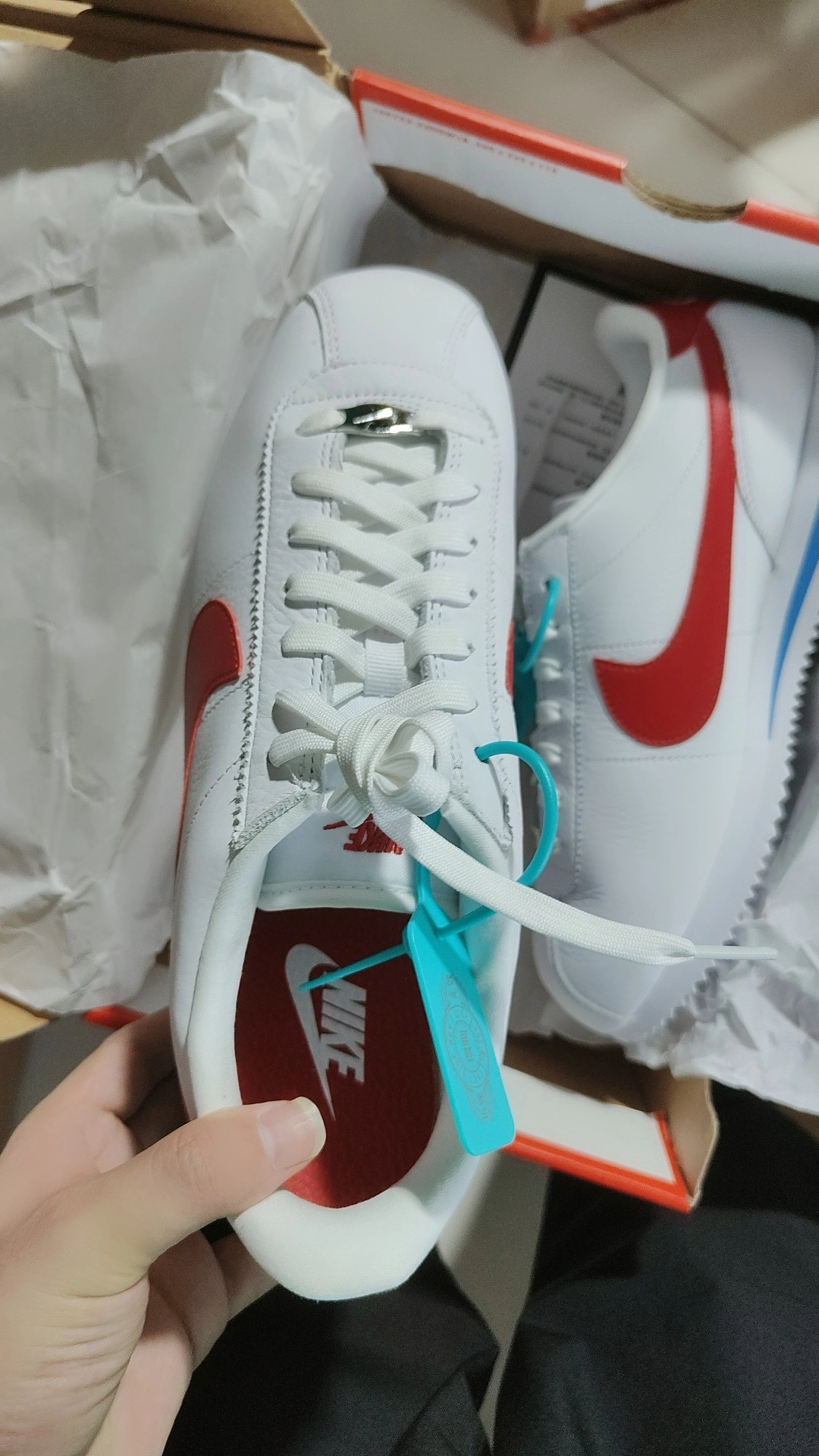 custom review-Nike Cortez Slip-Resistant Низкий Топ Повседневный Городской Коммутирование Беговые кроссовки Унисекс Белый Красный