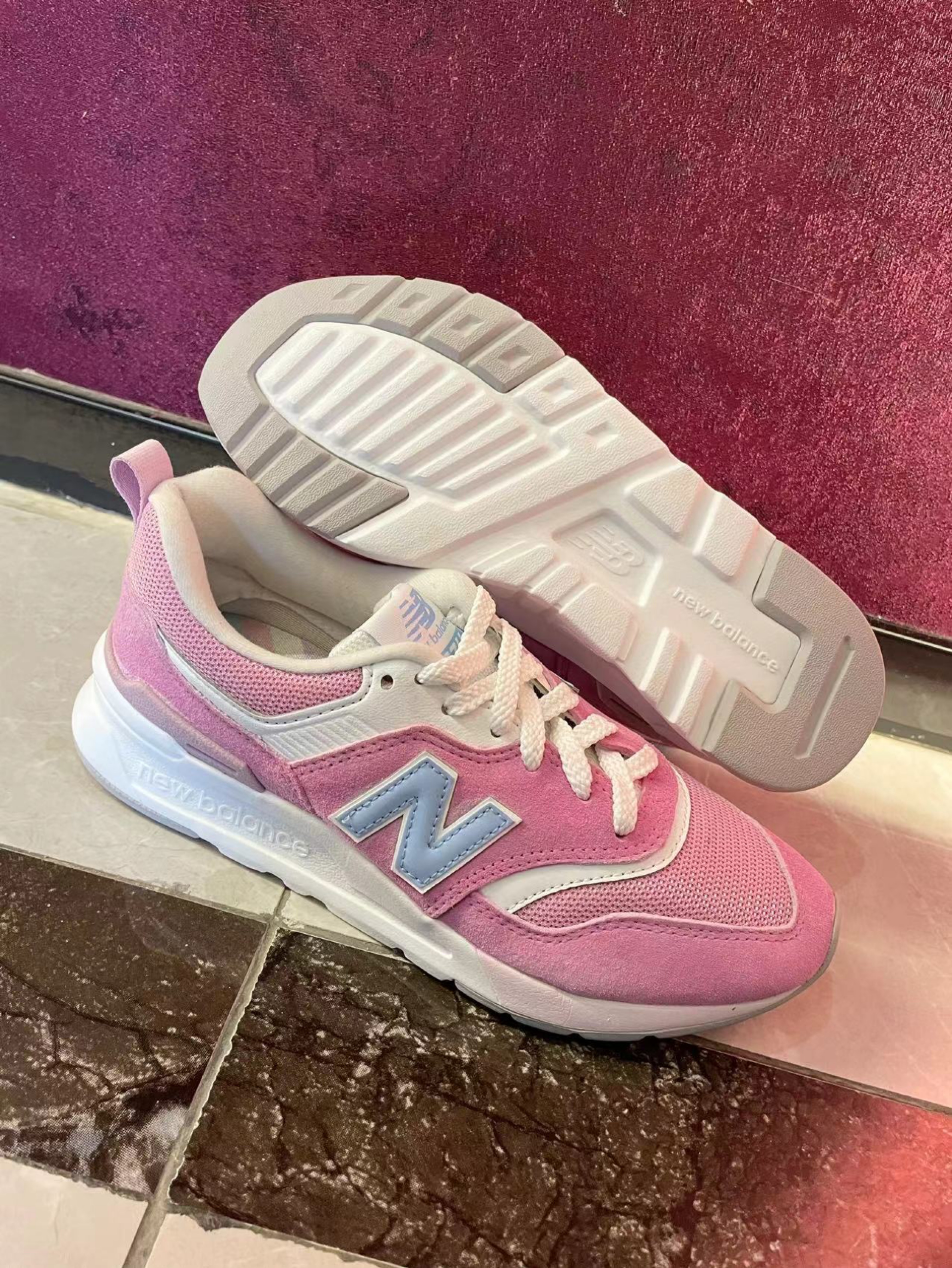 👟💖新百伦nb 997h女款粉色低帮复古跑步鞋✨