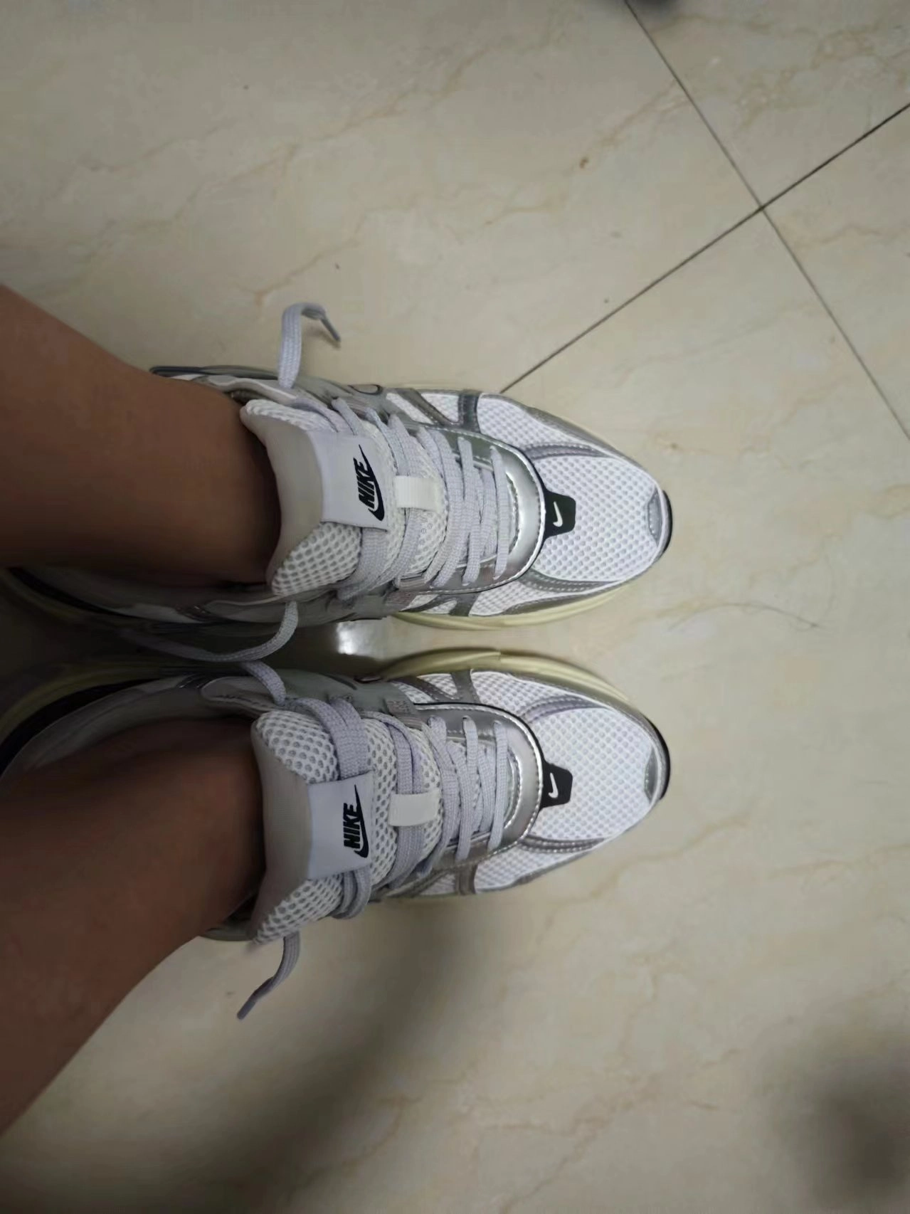 custom review-Nike V2K Run Summit White Metallic Silver Women's