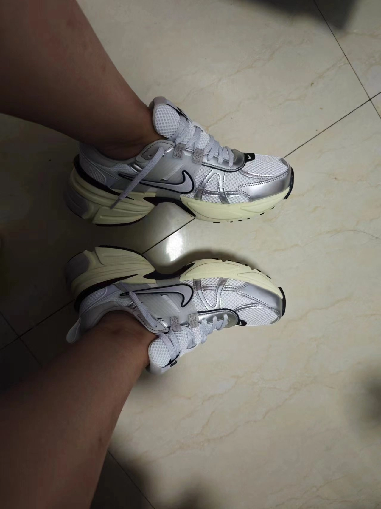 custom review-Nike V2K Run Summit White Metallic Silver Women's