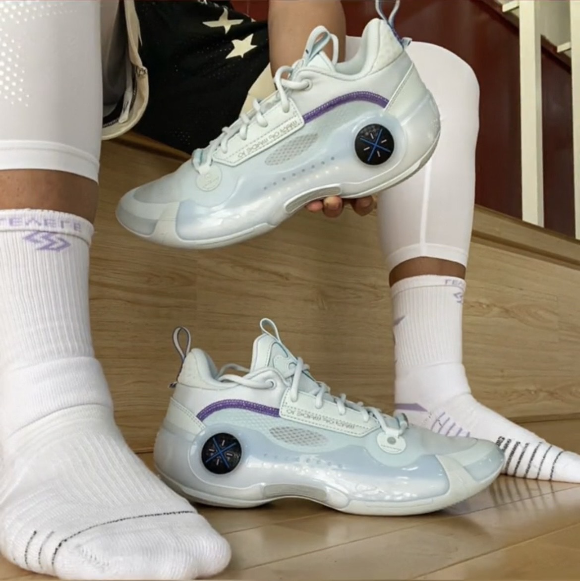 custom review-Подкладка WOW 10 Way of Wade 10 Противоскользящий Устойчивый к истиранию Низкий Топ Баскетбольные кроссовки Мужские Светло-синие